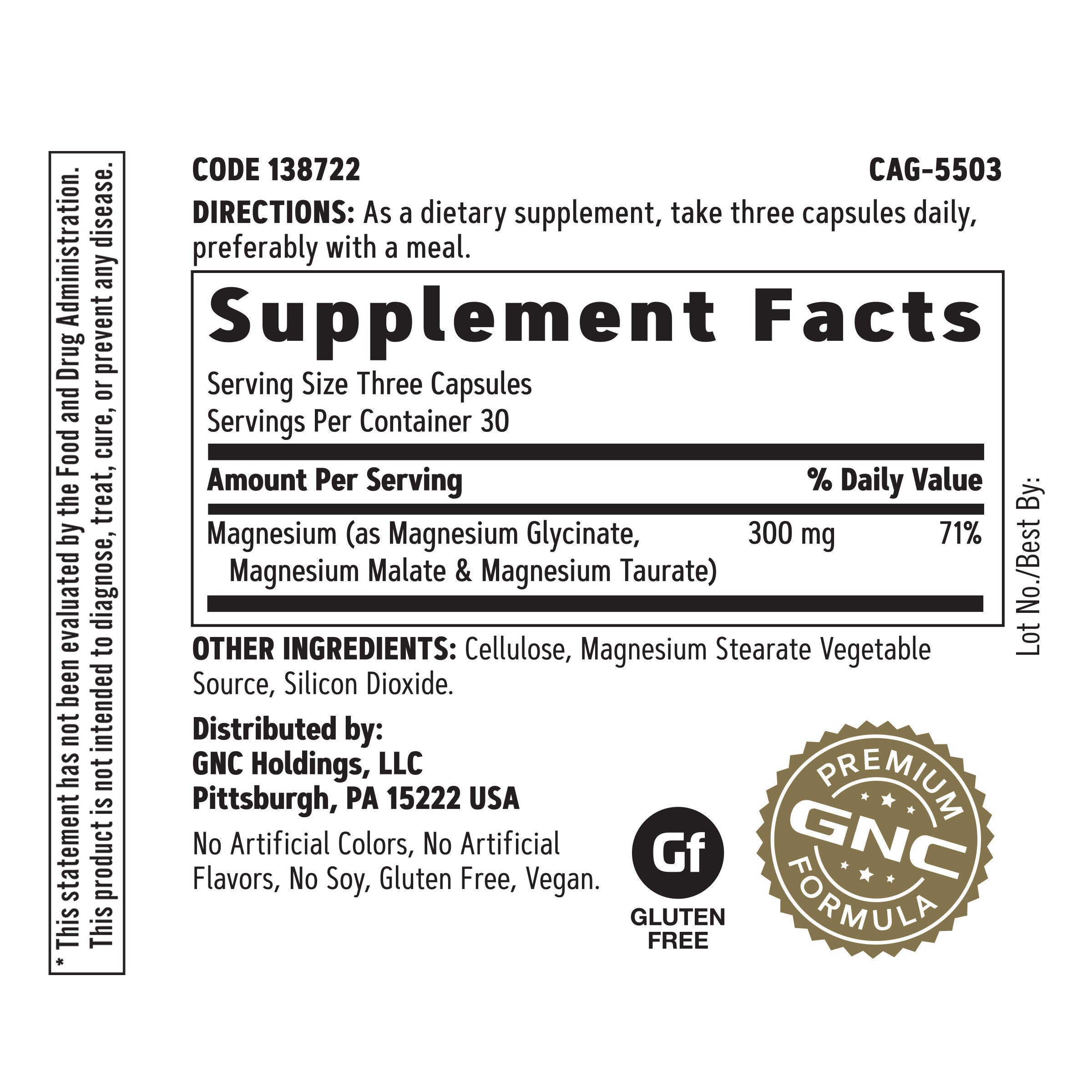 Super Magnesium 300mg - 90 Capsules (30 Servings)  | GNC
