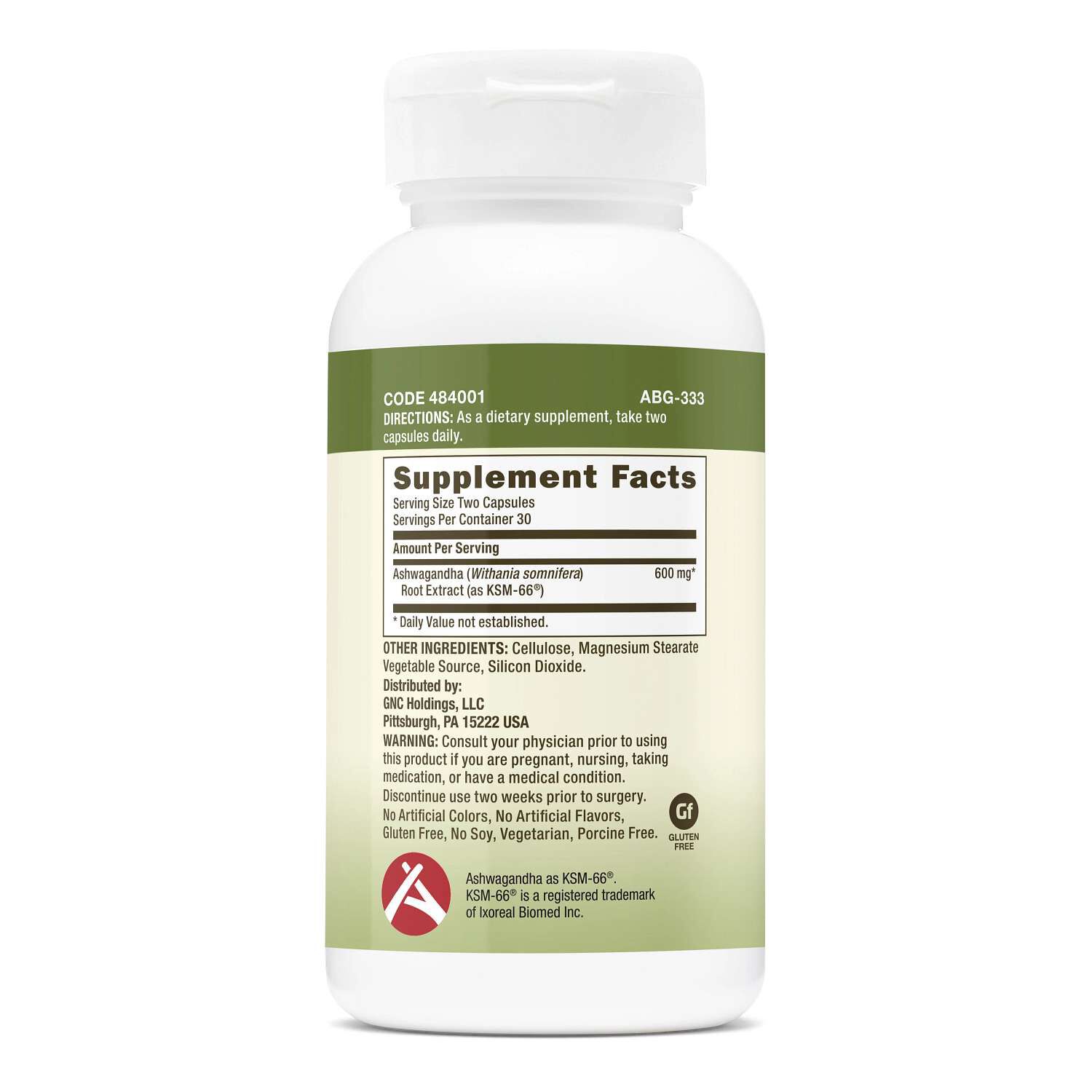 GNC Herbal Plus® - Ashwagandha 600mg - 60 Capsules (30 Servings) | GNC