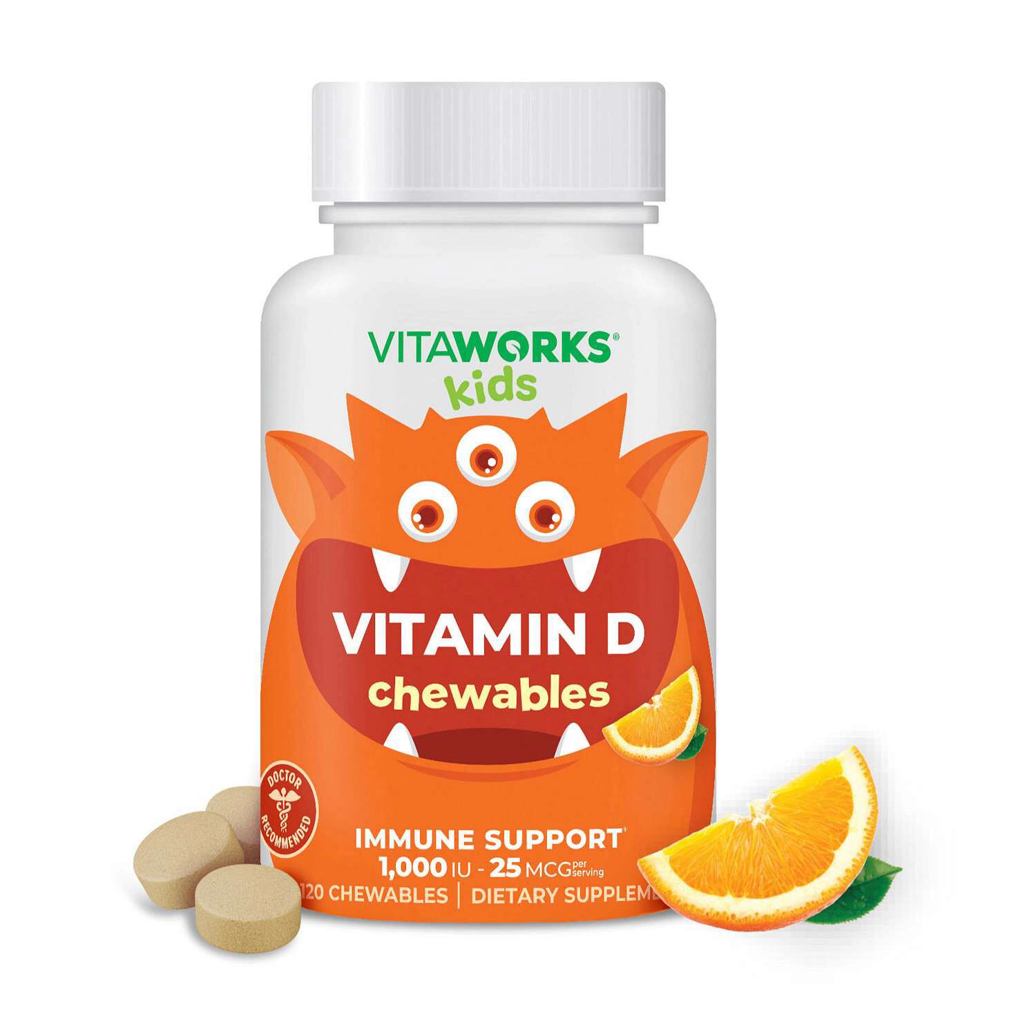 Kids Vitamin D3 25mcg - 120 Chewables (120 Servings)  | GNC