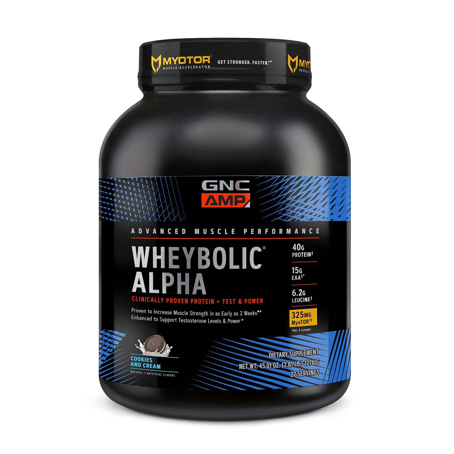 Wheybolic Alpha with MyoTOR- Cookies And Cream (22 Servings) | GNC