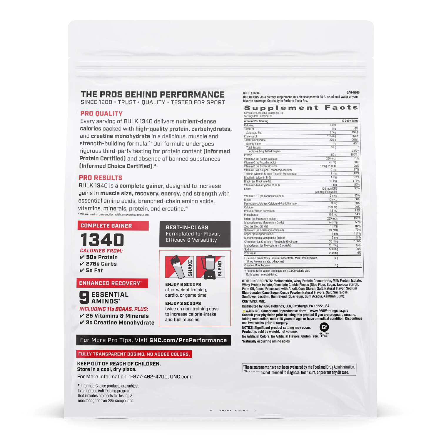 Bulk 1340 - Cookies & Cream (9 Servings)