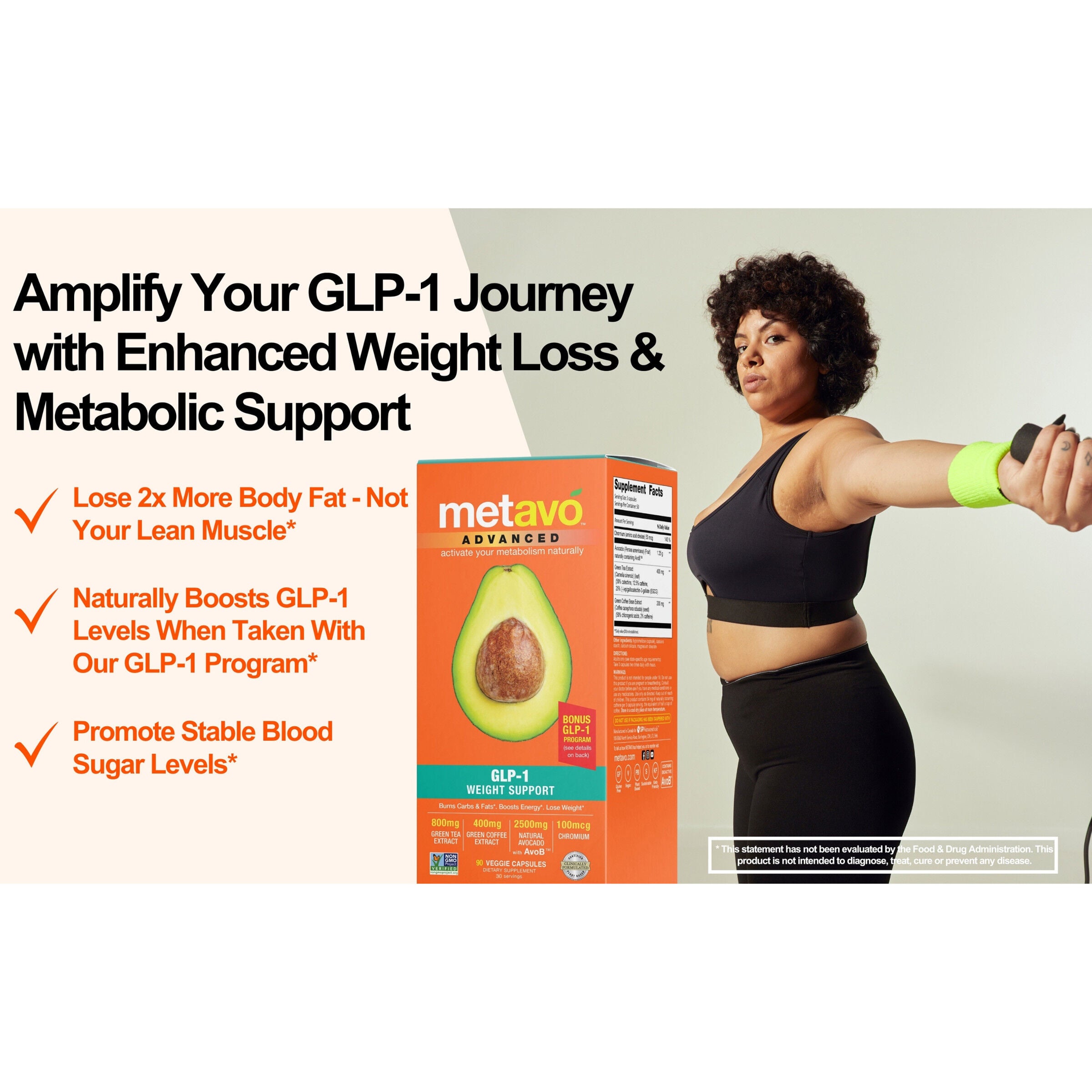 Advanced GLP-1 Weight Support - 180 Veggie Capsules (60 Servings)  | GNC