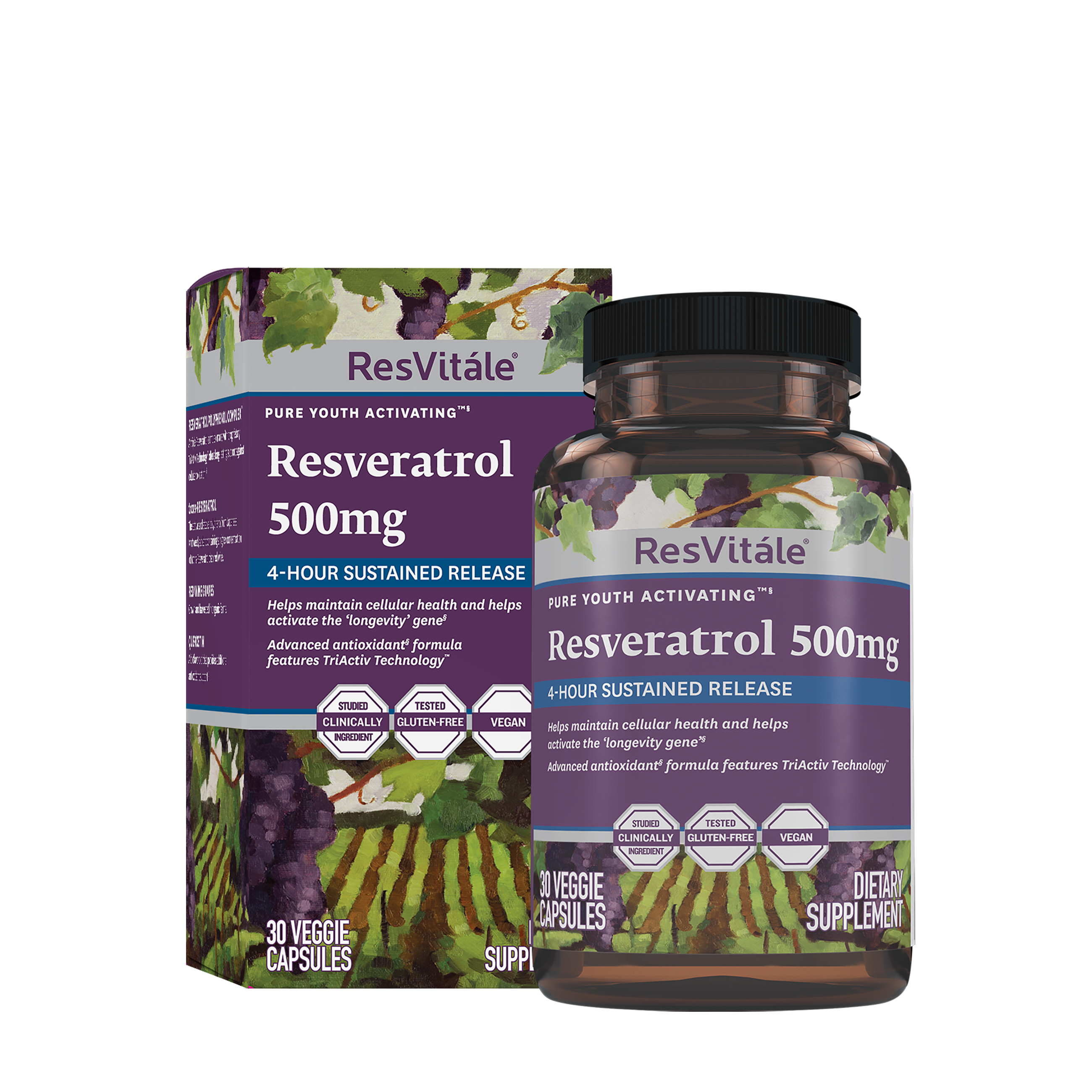 Resveratrol 500mg - 30 Veggie Capsules (30 Servings)  | GNC