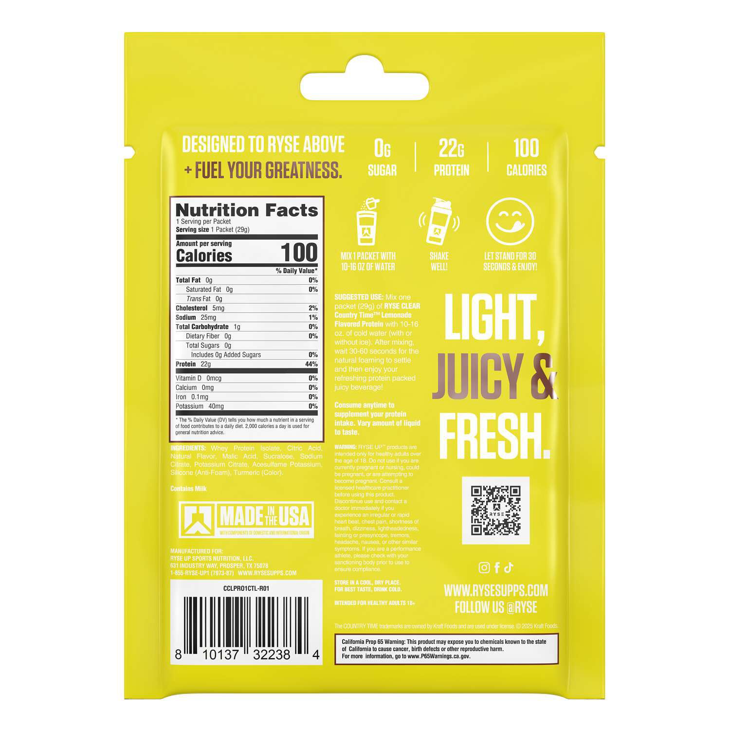 Clear Protein - Country Time&trade; Lemonade - 1 oz (10 Servings) Country Time&trade; Lemonade | GNC