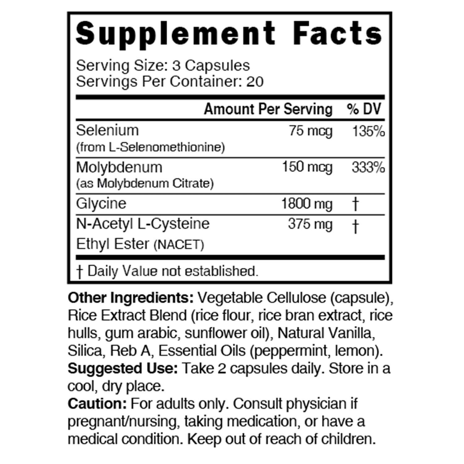 GlyNAC-ET 1800/375mg Extra Strength - 60 Capsules (20 Servings)