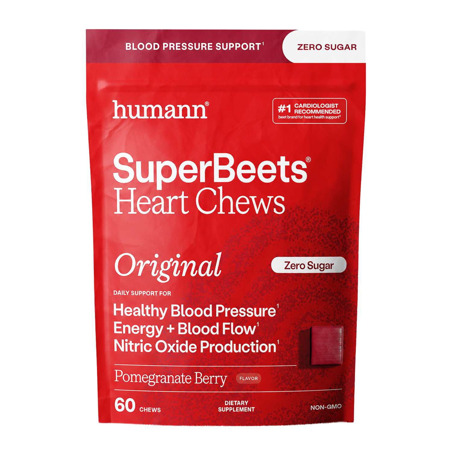 SuperBeets Heart Chews - Pomegranate Berry - 60 Chews (30 Servings) | GNC