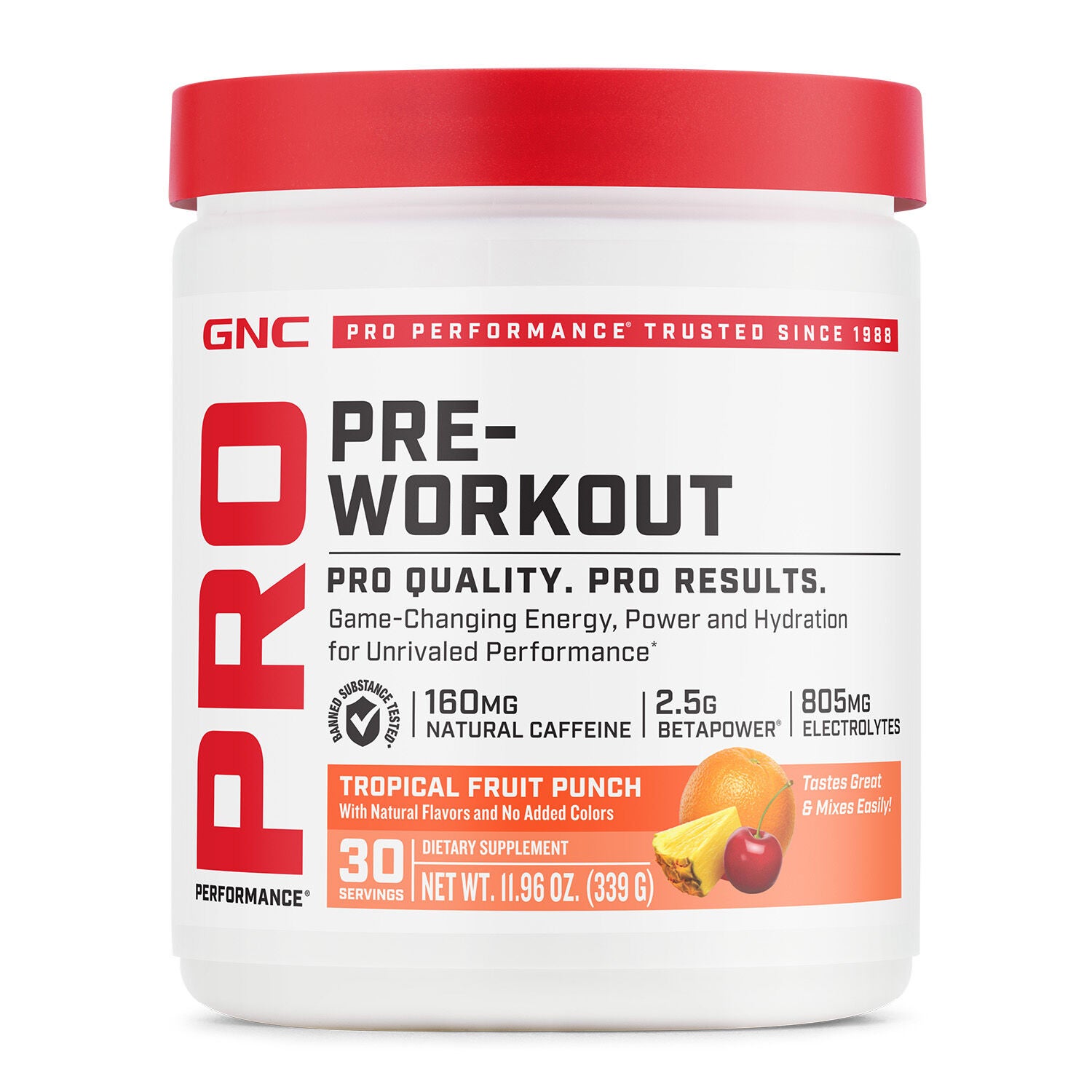 GNC Pro Performance Pre-Workout - Tropical Fruit Punch (30 Servings)