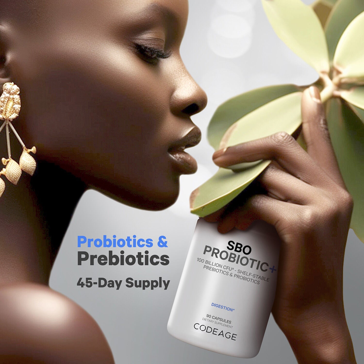 SBO Probiotic+ 100 Billion CFU &amp; Prebiotics Vegan Digestion - 90 Capsules (45 Servings)  | GNC