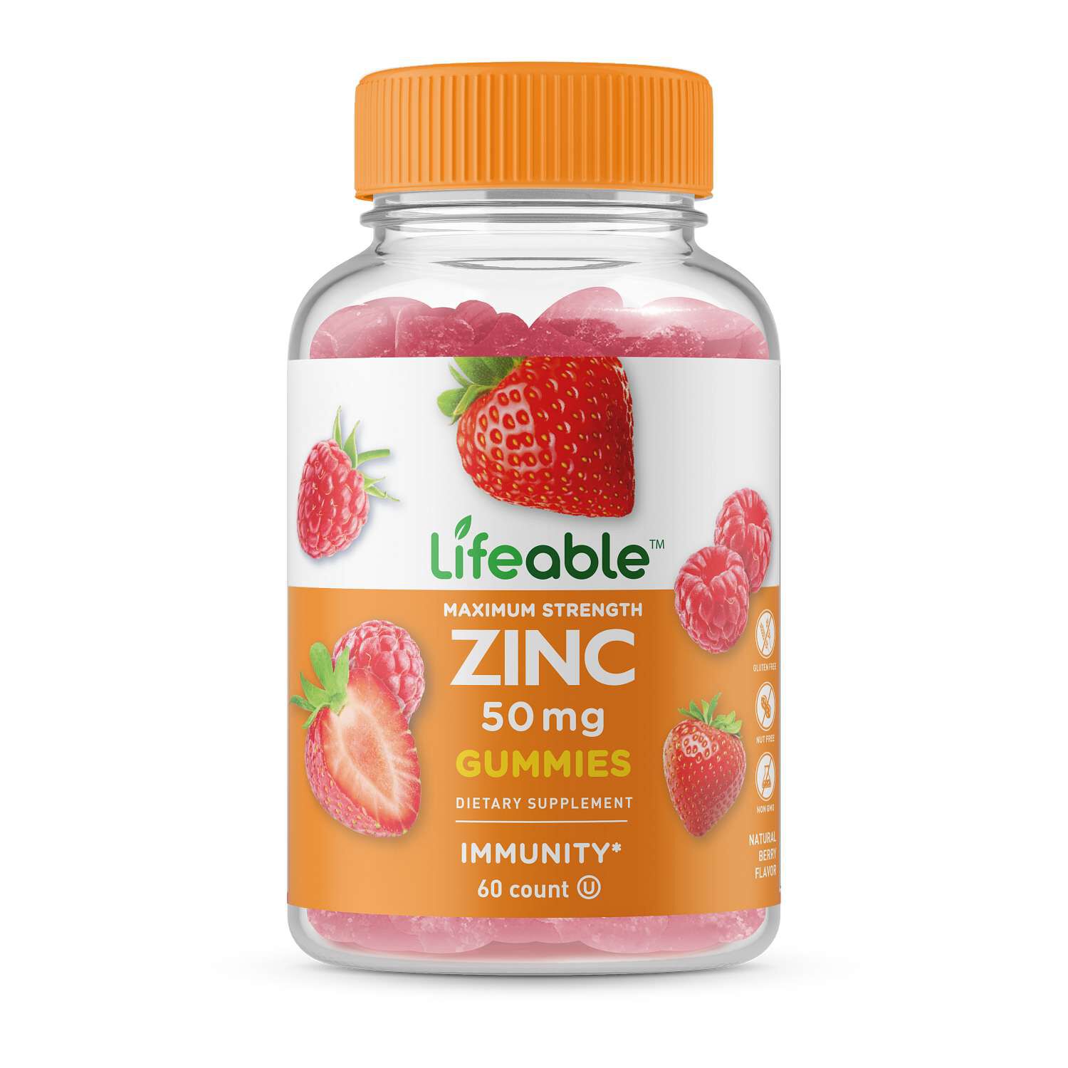 Maximum Strength Zinc Gummies - Berry - 60 Count (30 Servings)  | GNC