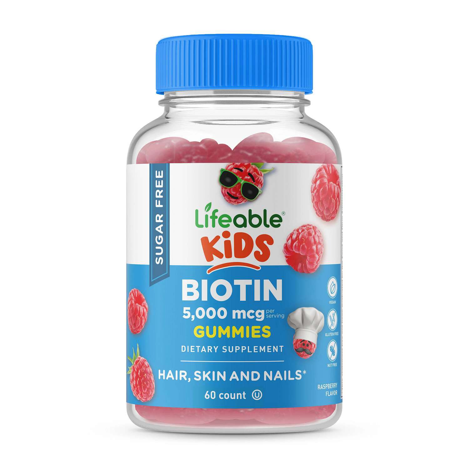 Kids Sugar Free Biotin 5000mcg - 60 Gummies (30 Servings)  | GNC