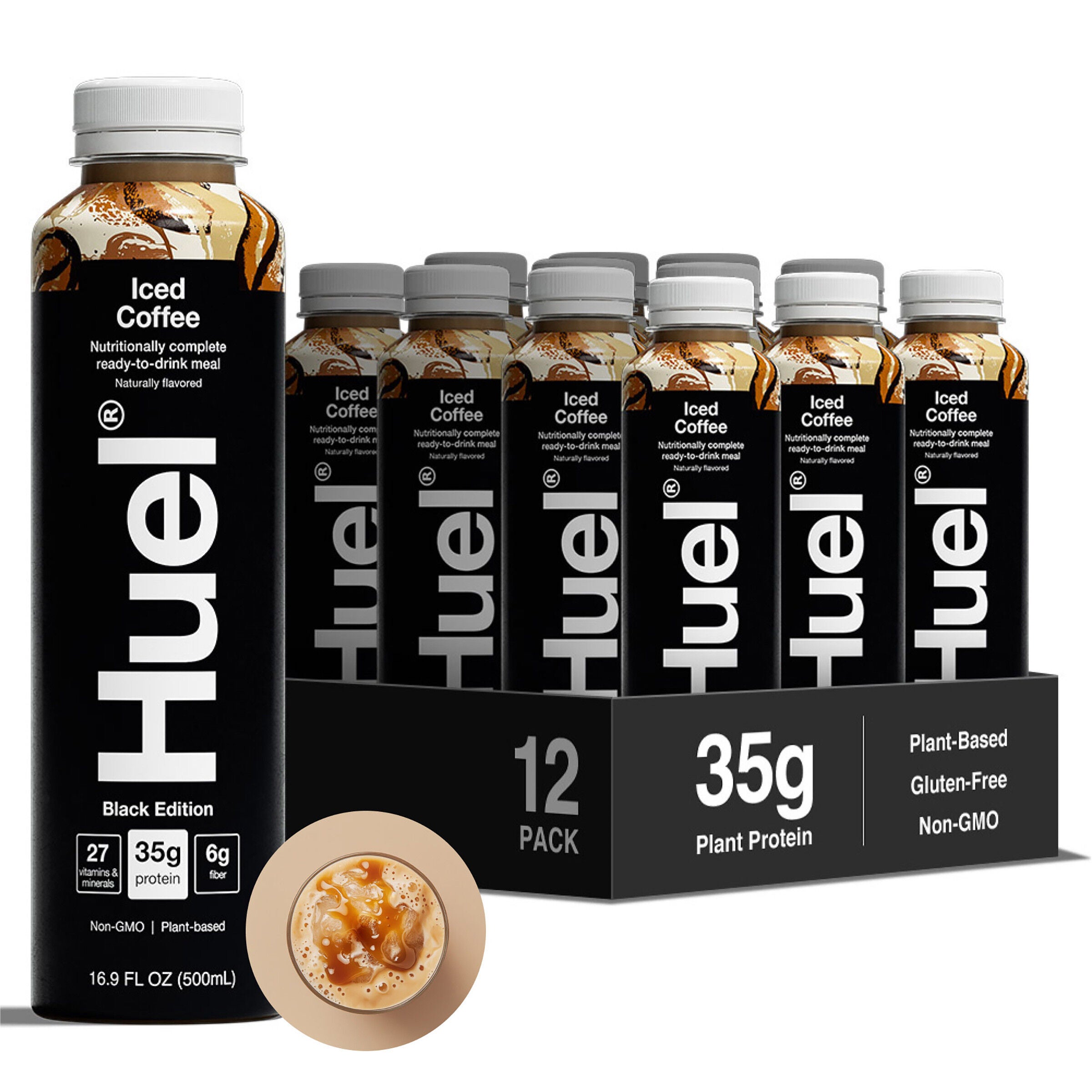 Black Edition RTD High-Protein Meal - Iced Coffee - 16.9 fl oz (12 Bottles)  | GNC