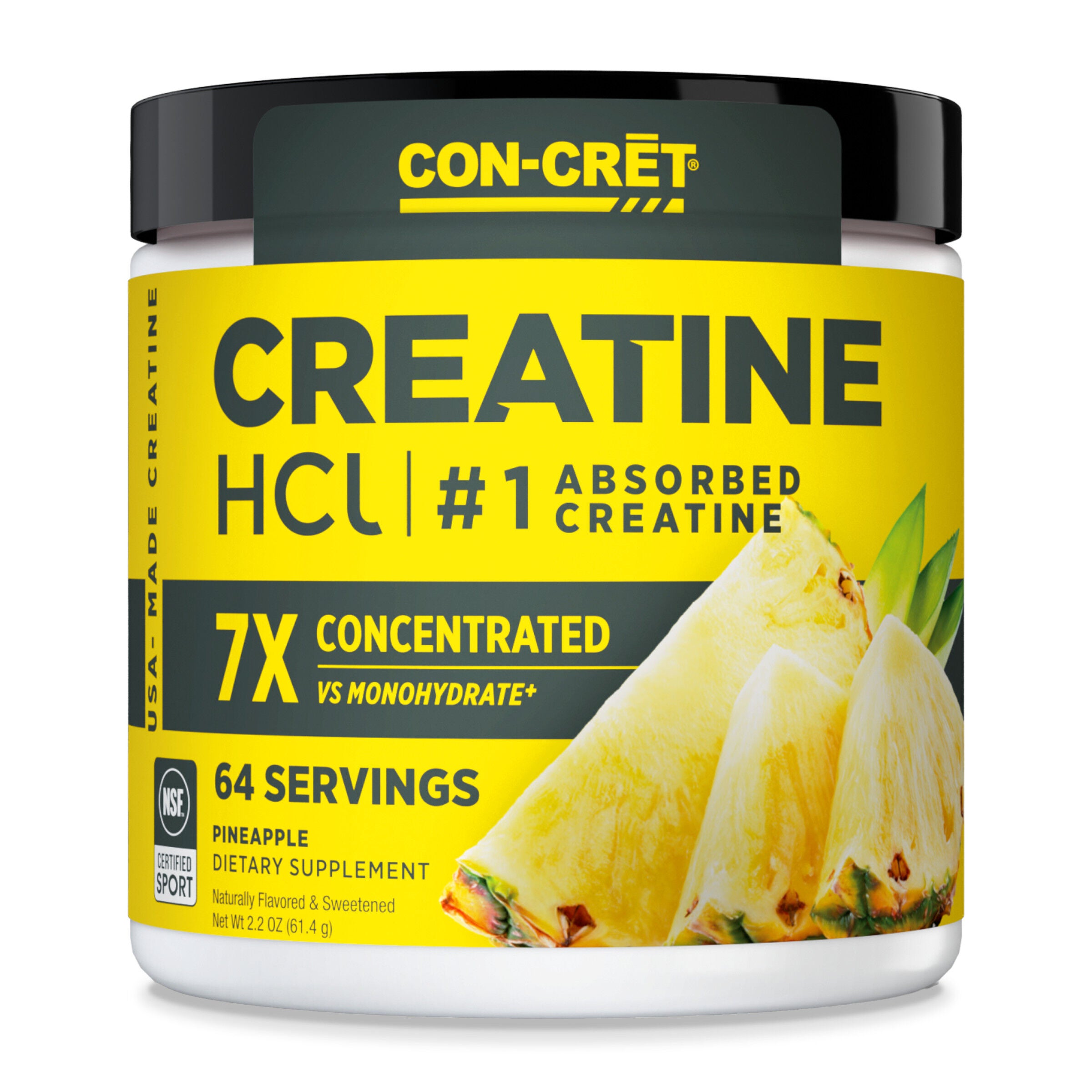 CON-CRET® - Creatine HCl Powder - Pineapple (64 Servings) | GNC
