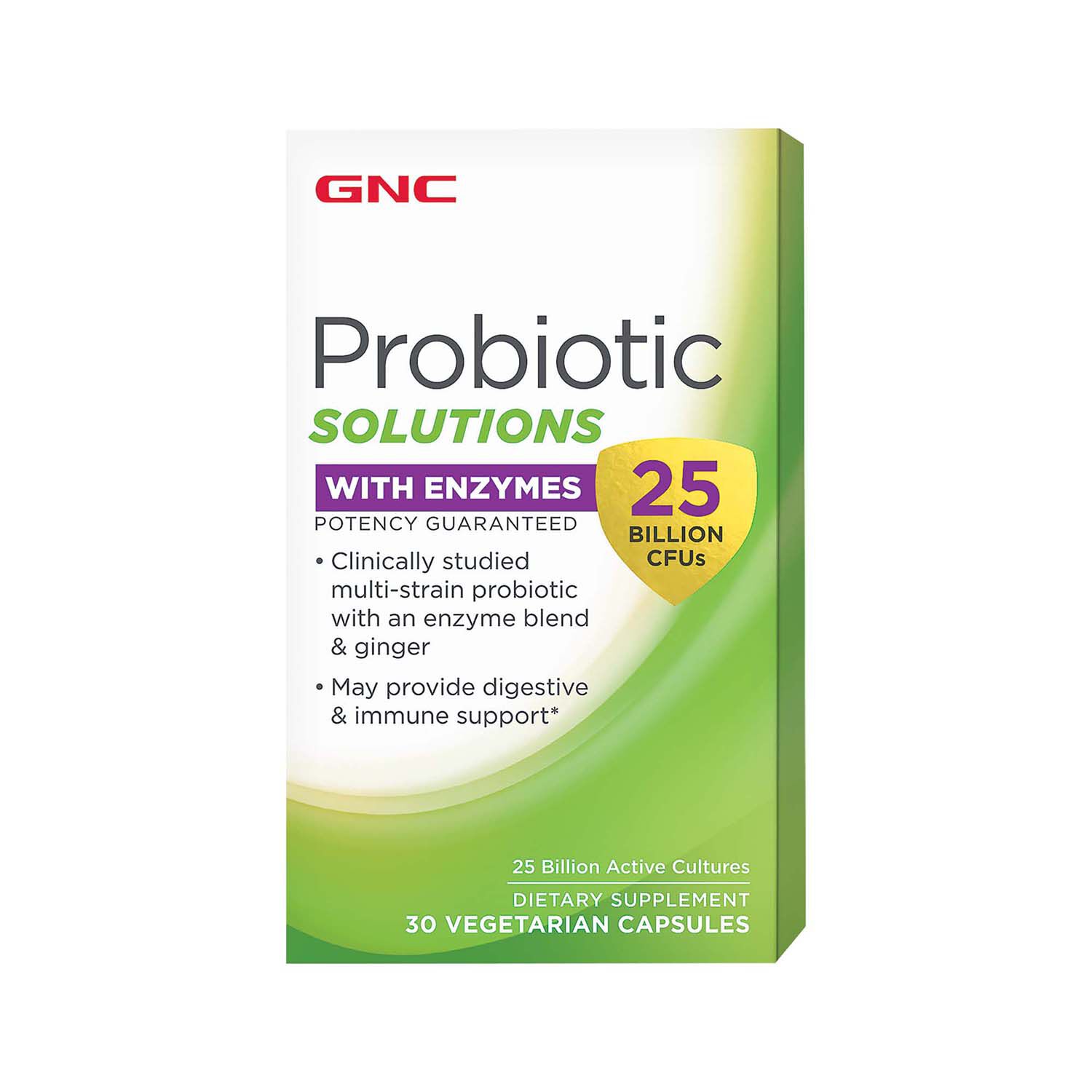 Probiotic Solutions with Enzymes 25 Billion CFUs - 30 Capsules (30 Servings)