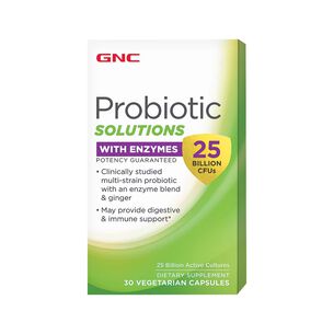 Probiotic Solutions with Enzymes 25 Billion CFUs - 30 Capsules &#40;30 Servings&#41;  | GNC