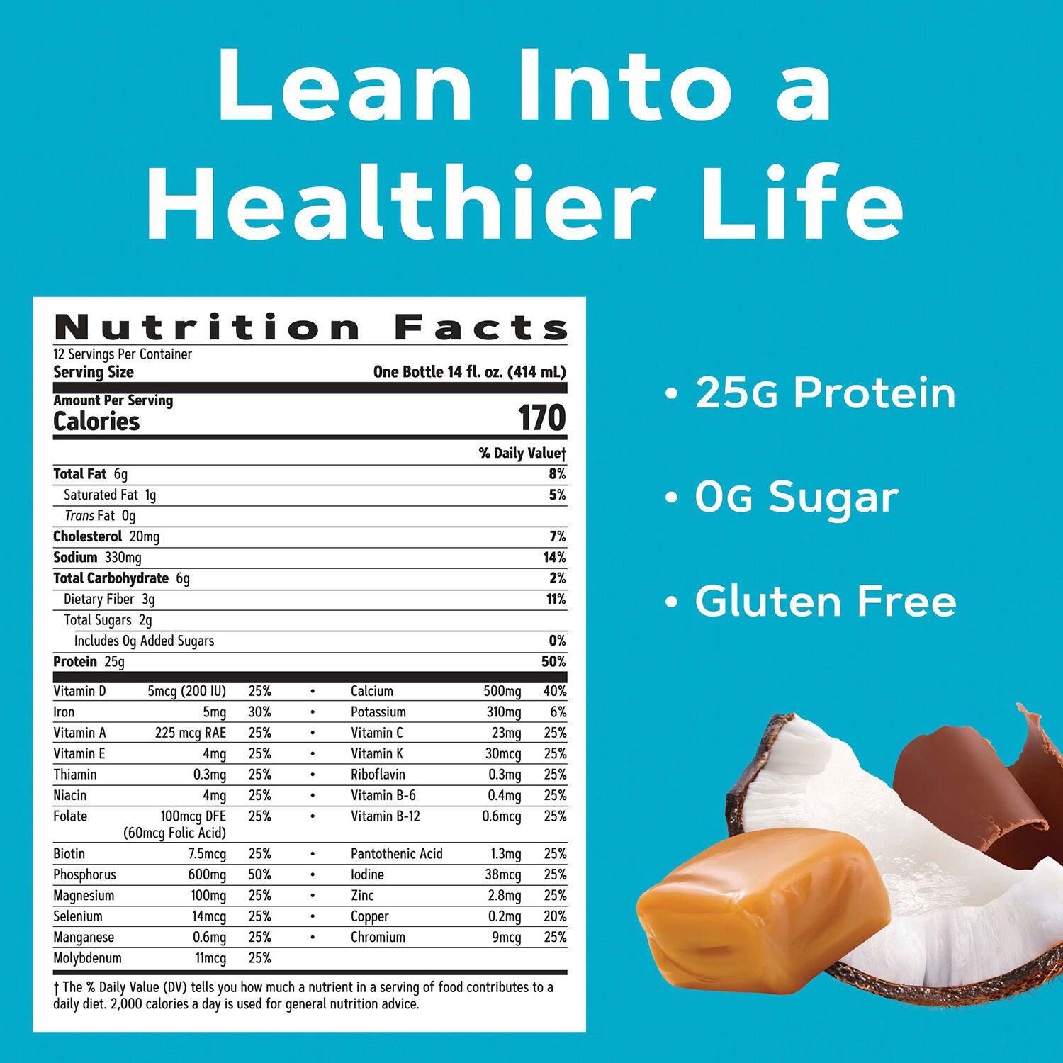 Lean Shake - Coconut Caramel - 14oz. (12 Bottles) Coconut Caramel | GNC