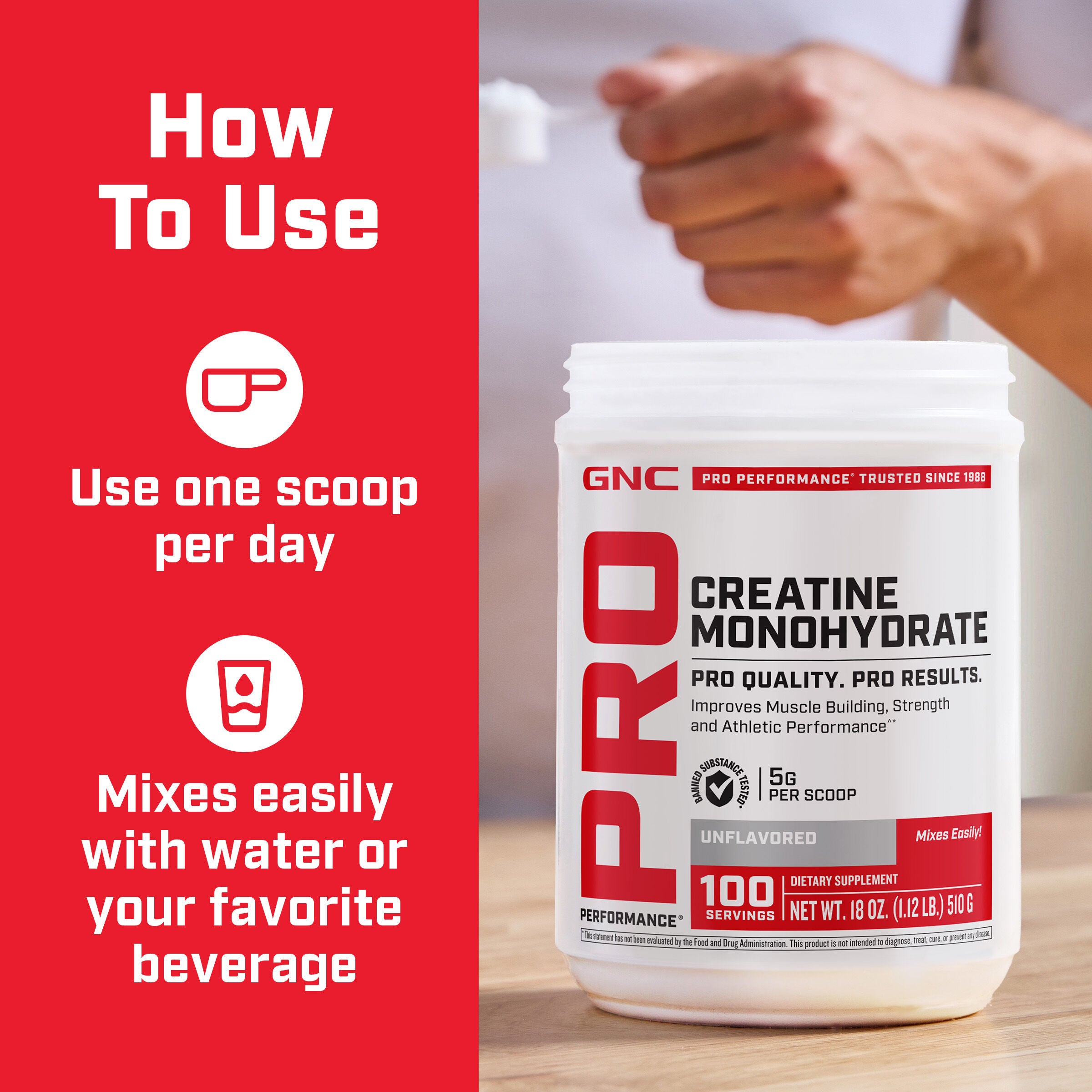 Creatine Monohydrate (100 Servings)  | GNC