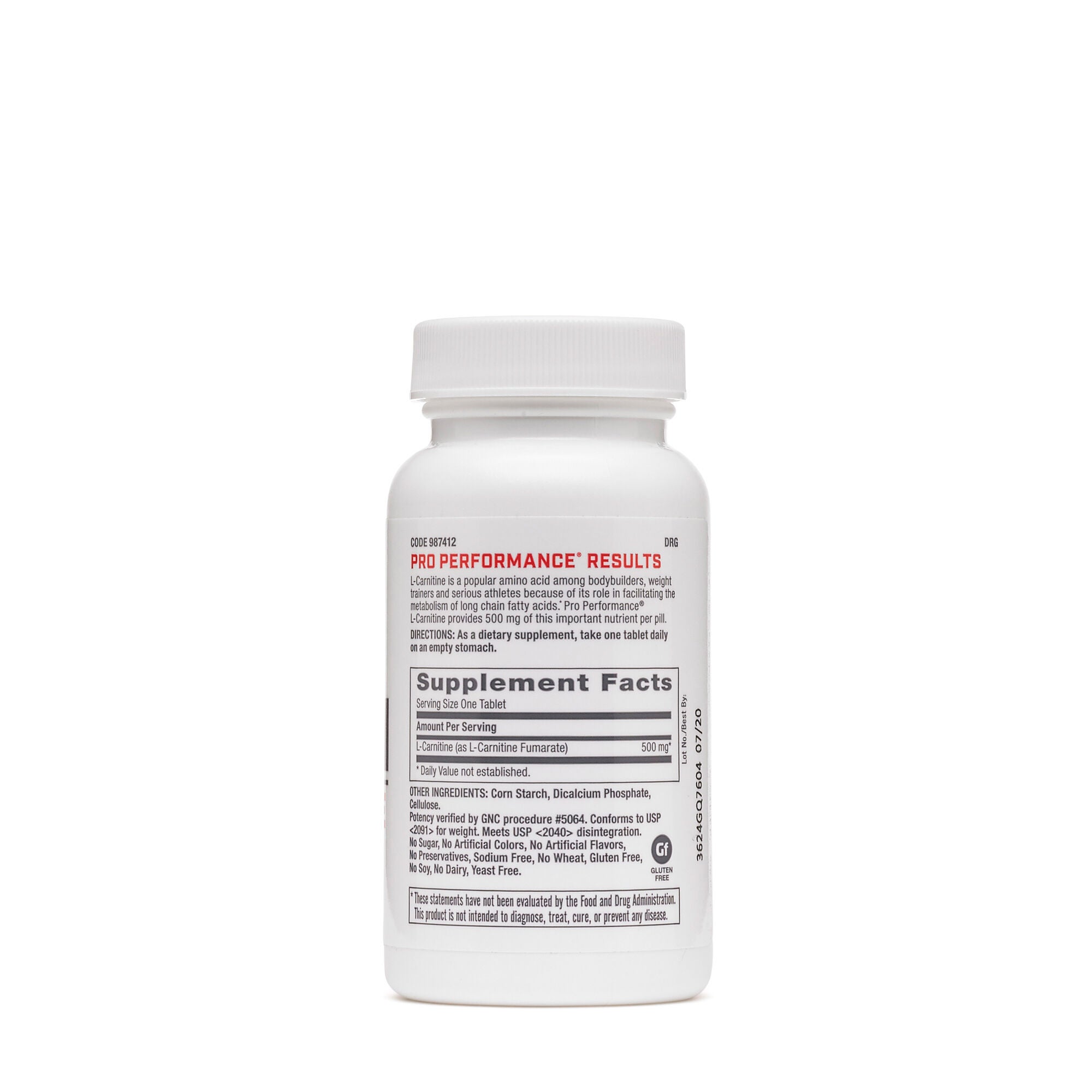 L-Carnitine 500mg - 60 Tablets (60 Servings)  | GNC