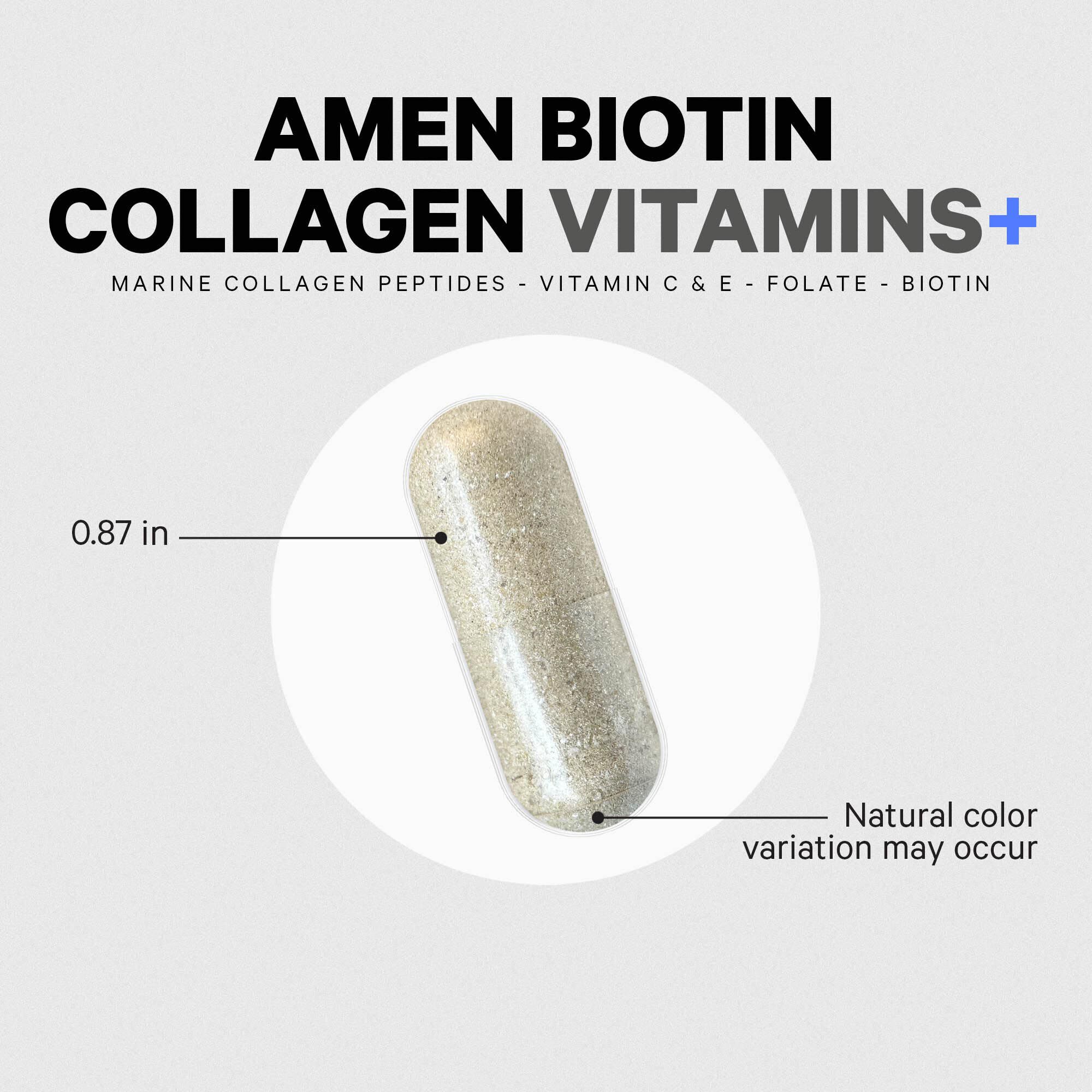 AMEN - Biotin Collagen Vitamins+ - 90 Capsules (90 Servings)  | GNC