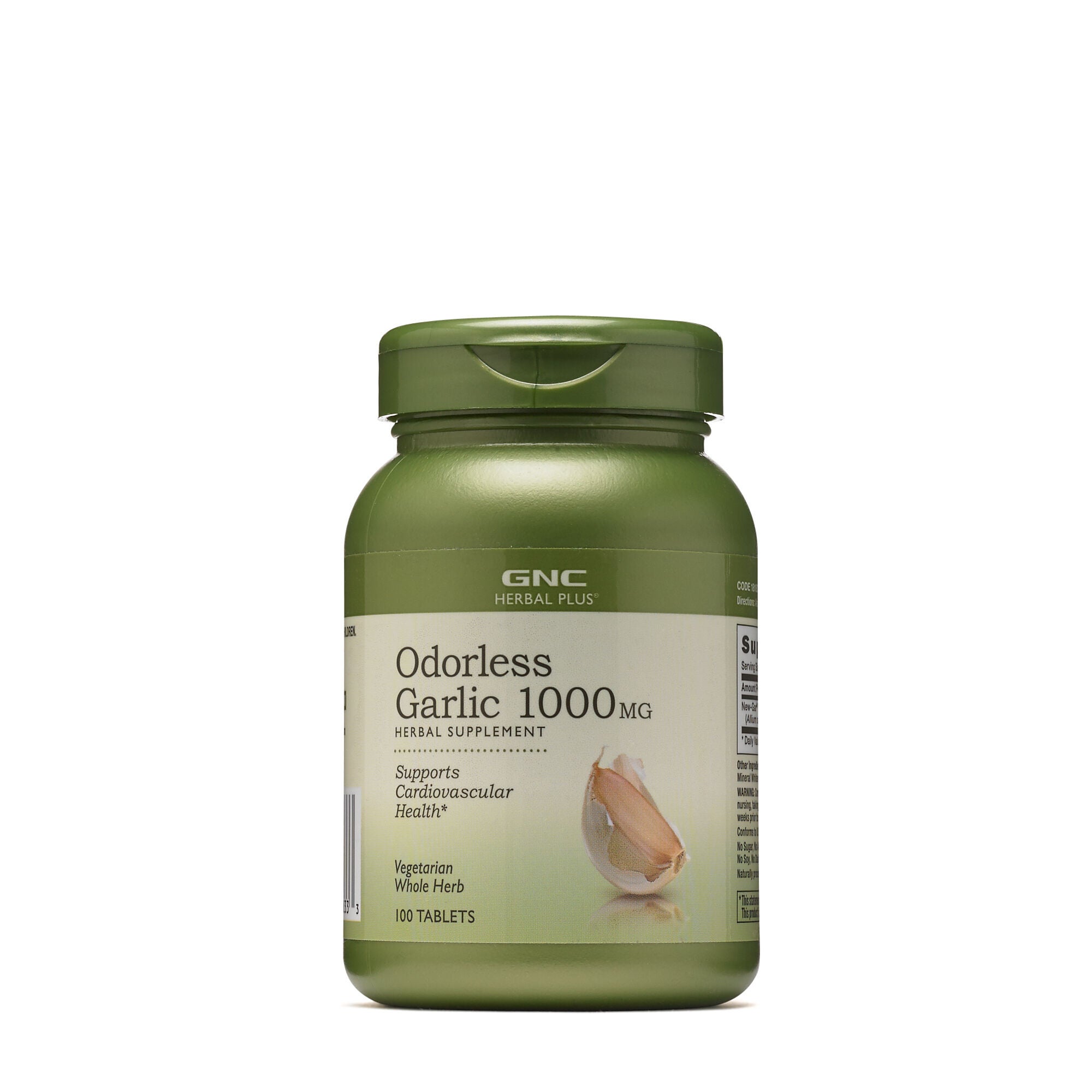 GNC Herbal Plus Odorless Super Garlic 1000 Mg Vitamin C - 100 Tablets (100 Servings)
