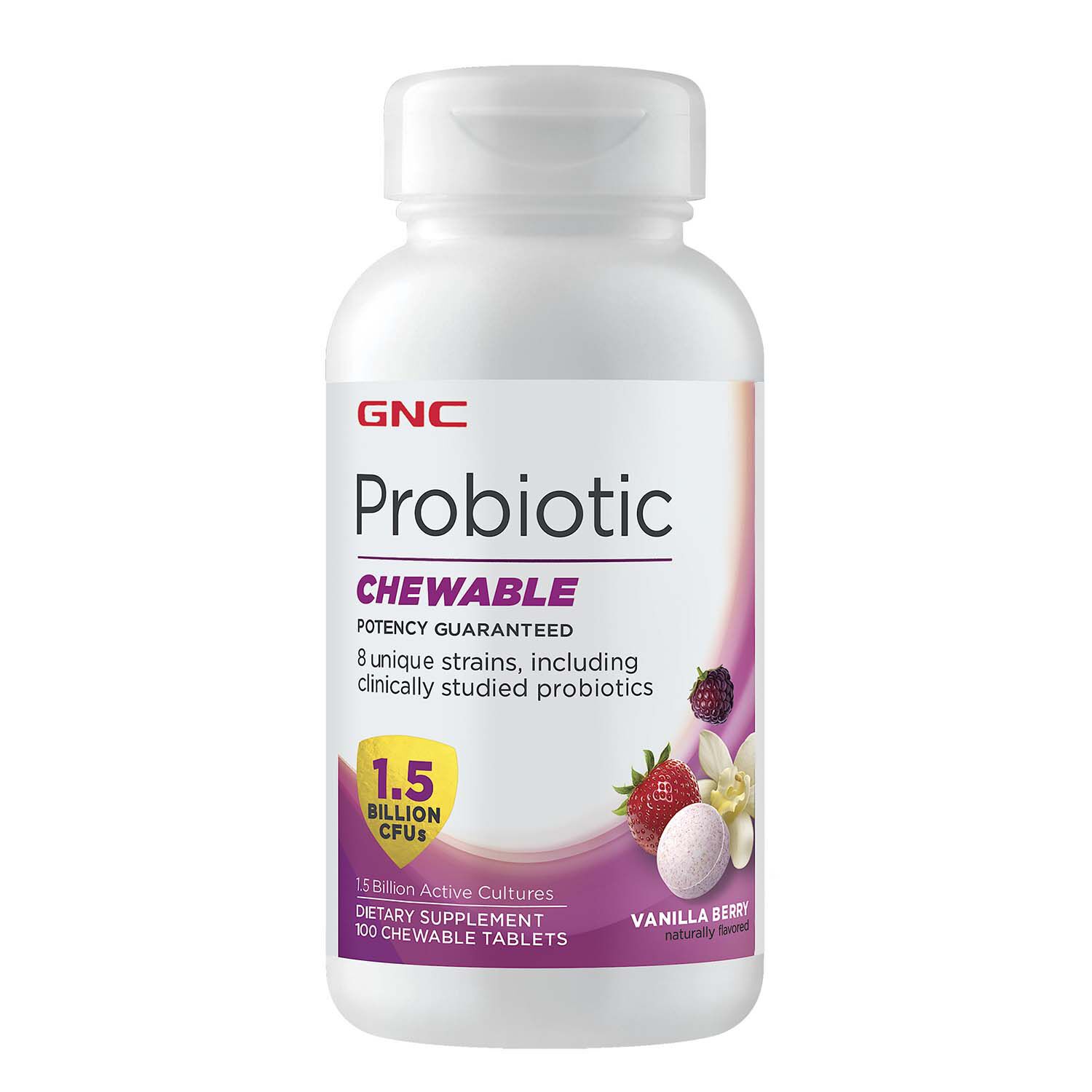 Probiotic Chewable 1.5 Billion CFUs - 100 Tablets (100 Servings)
