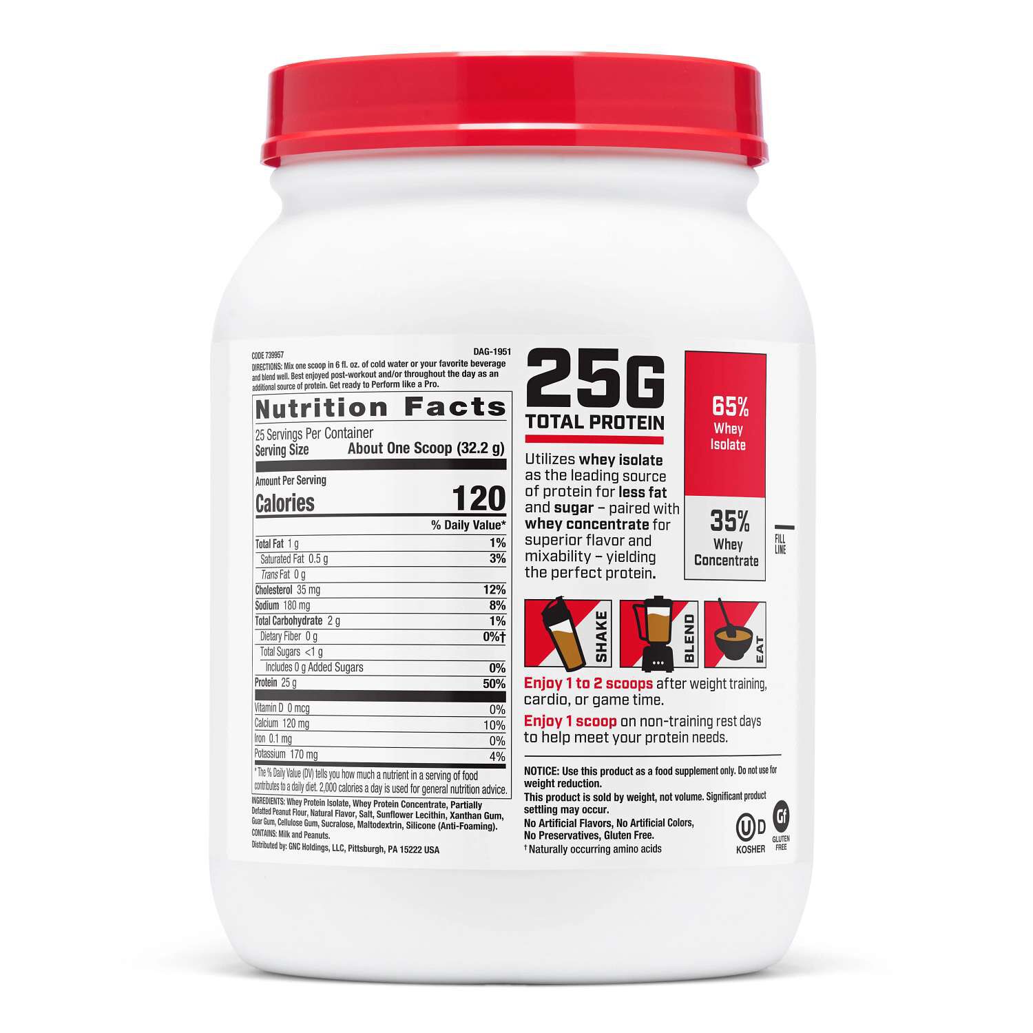 100% Whey 2.0 - Peanut Butter (25 Servings)  | GNC