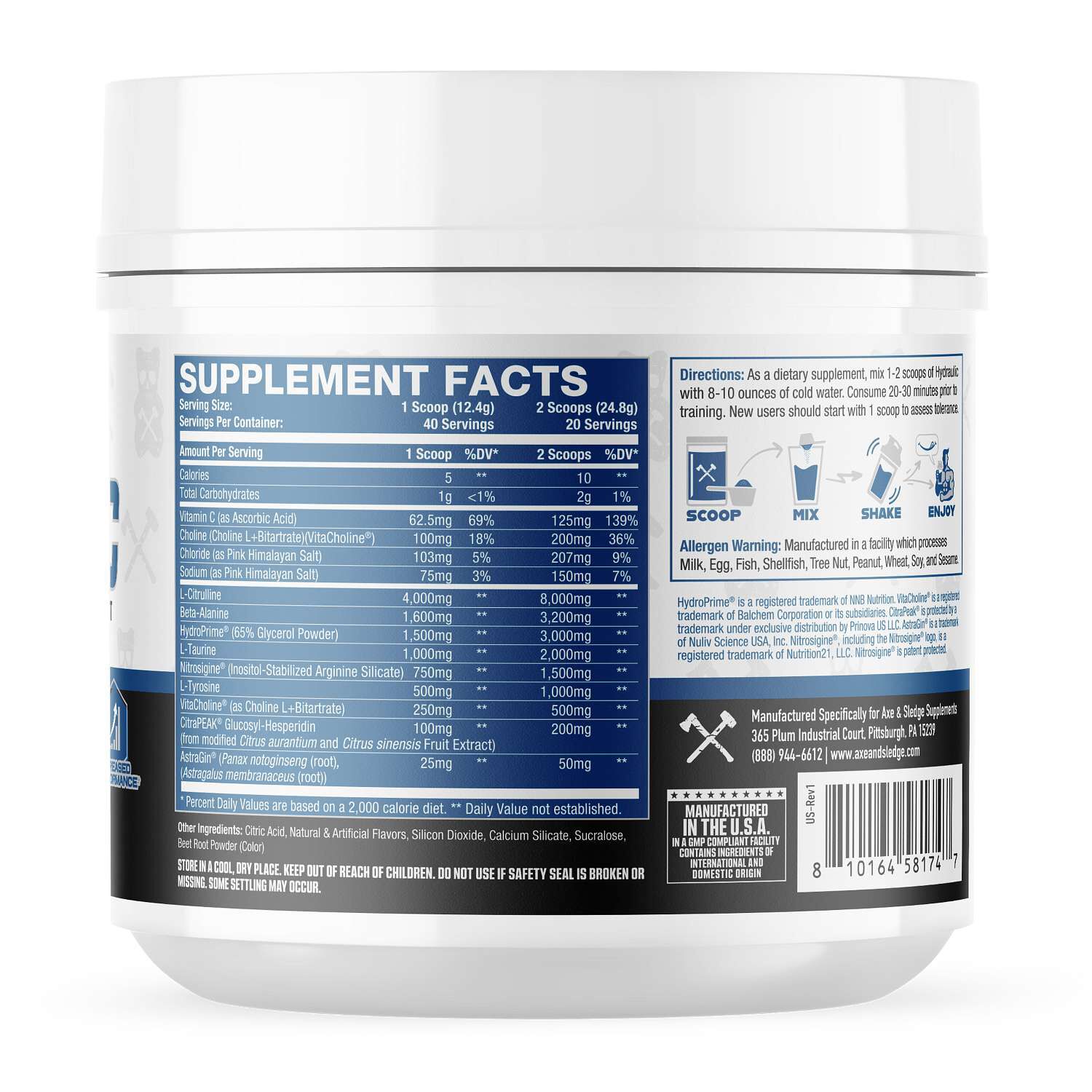 Hydraulic Non-Stim Pre-Workout - Orange Mango (20/40 Servings)