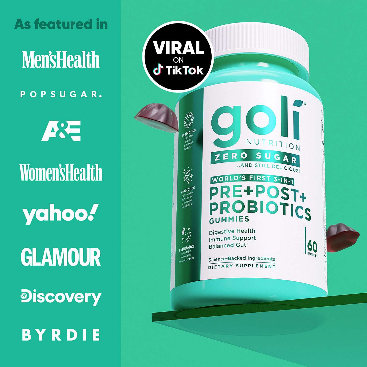 Pre+Post+ Probiotics Gummies - 60 Gummies (20 Servings)