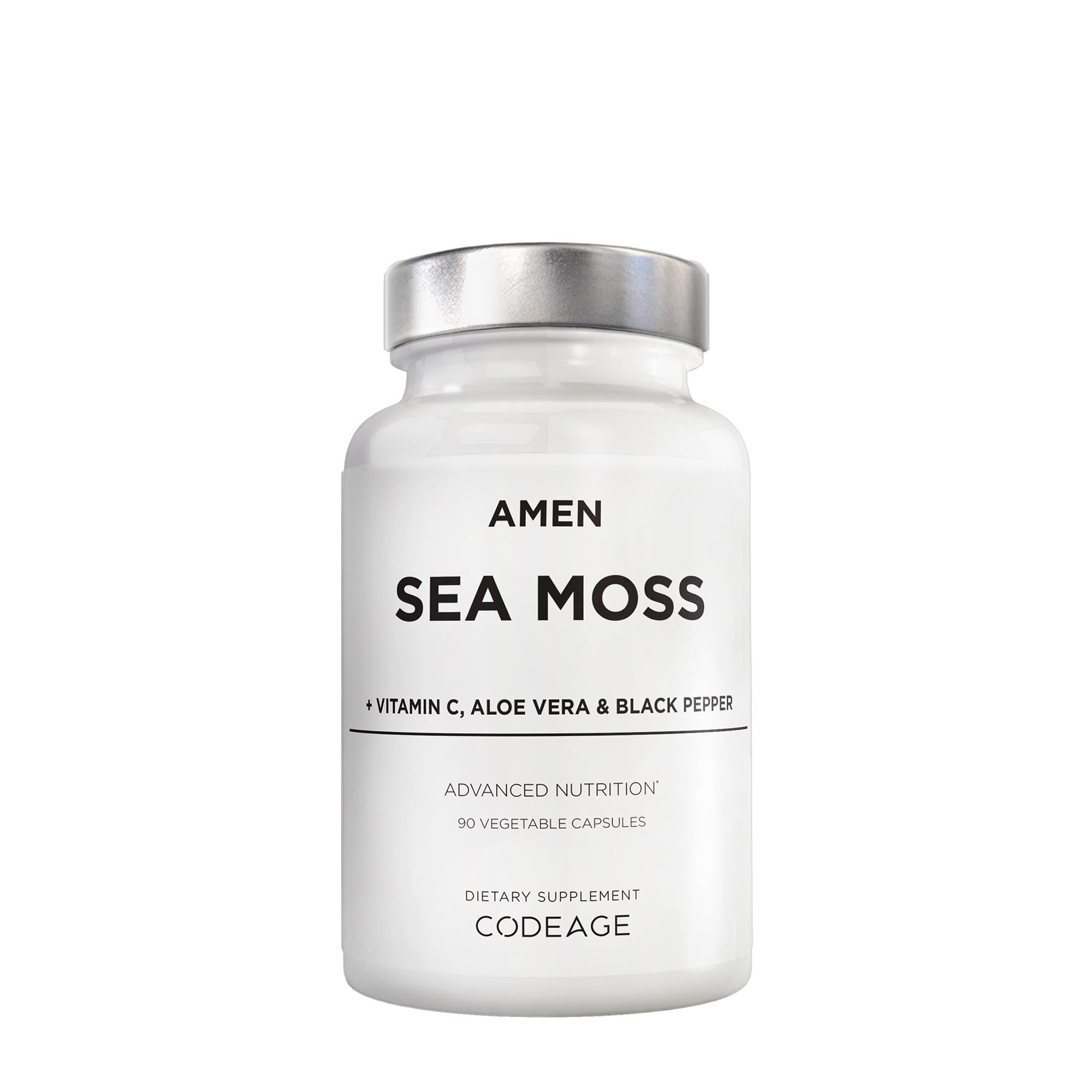 AMEN Sea Moss + Vitamin C - Aloe Vera &amp; Black Pepper - 90 Vegetable Capsules (30 Servings)  | GNC