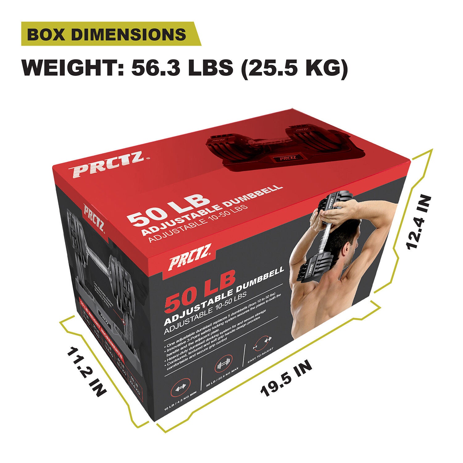 PRCTZ 10 50 lb Adjustable Dumbbell GNC