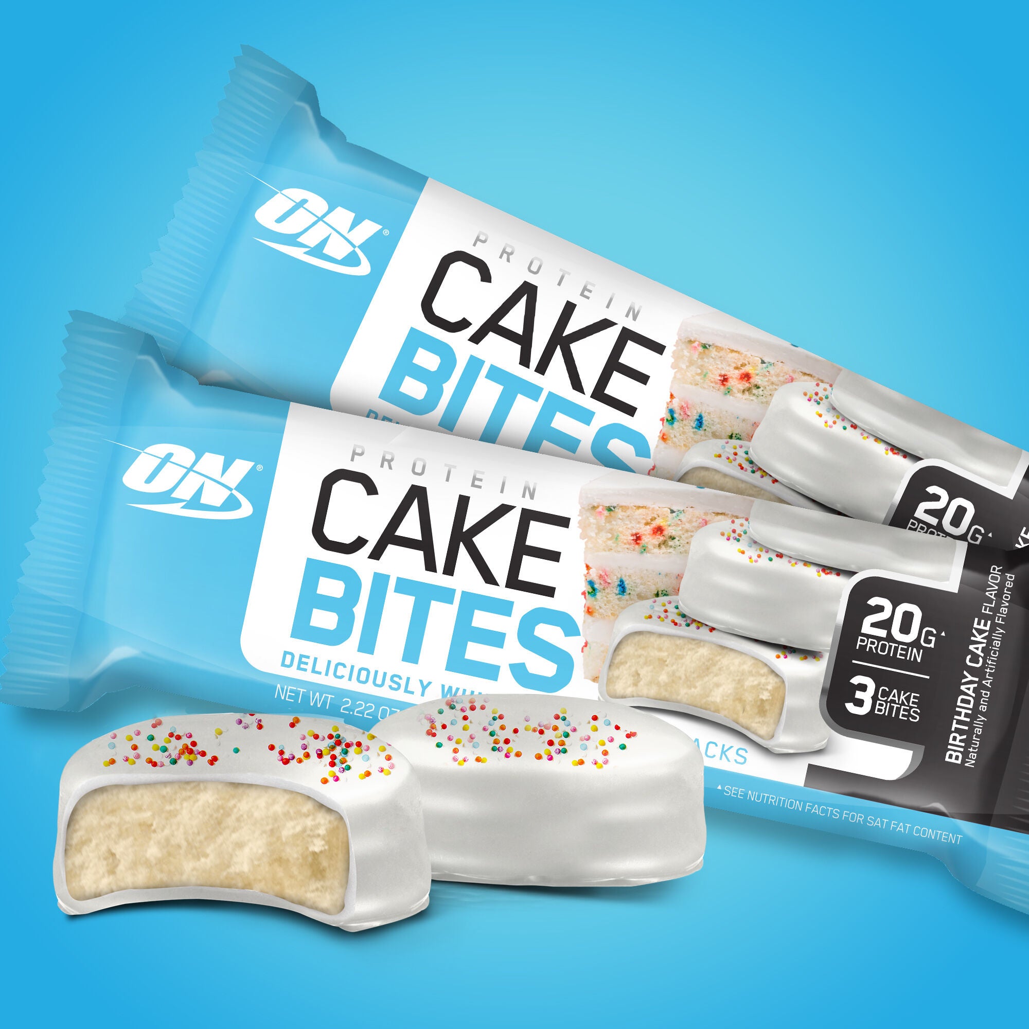 Optimum Nutrition Protein Cake Bites Birthday Cake GNC