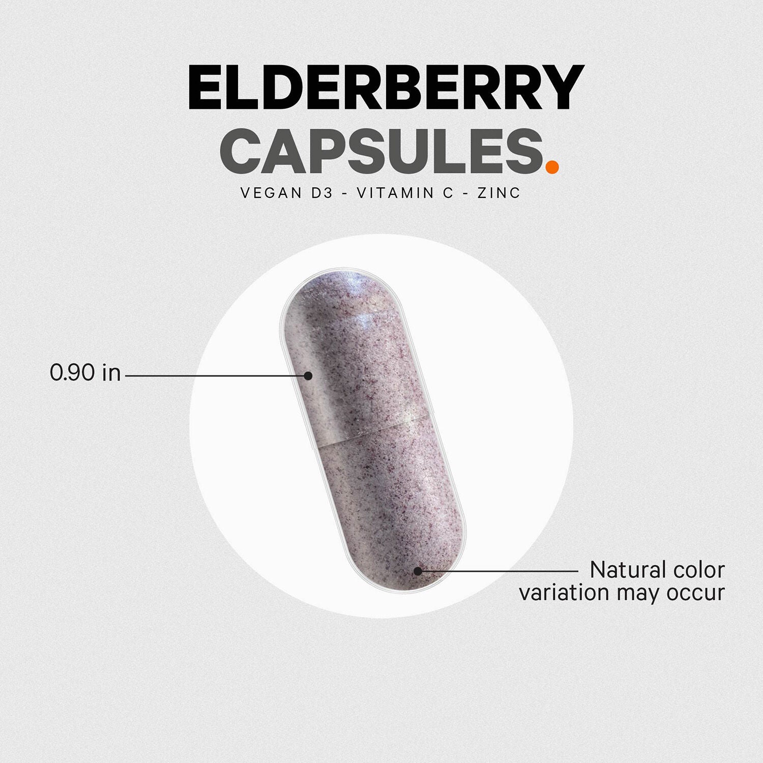 Elderberry Immune Complex - Daily Vitamin C Vegan D3 &amp; Zinc Supplement - 90 Capsules (30 Servings)  | GNC