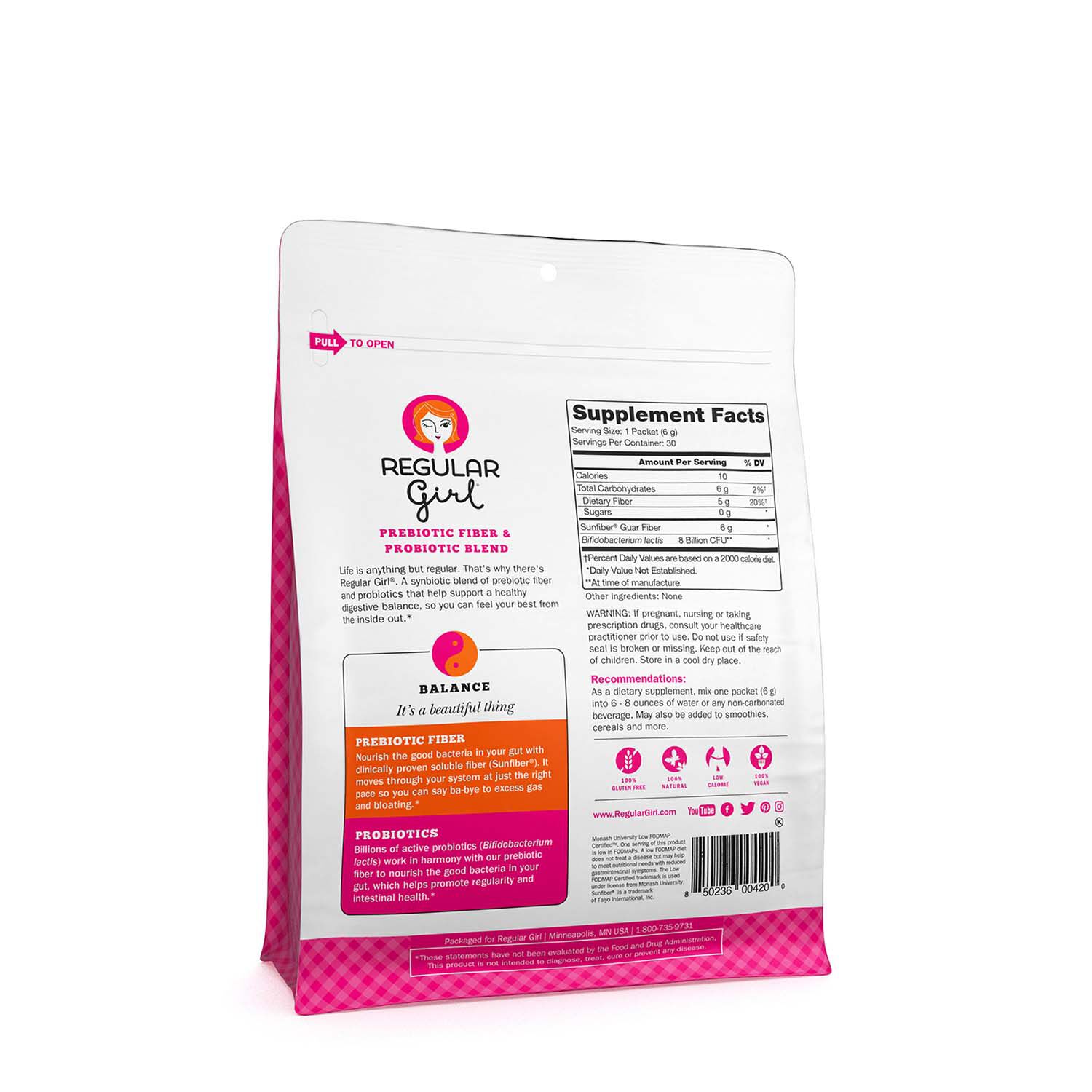 Prebiotic Fiber and Probiotic Supplement - Unflavored - 6.35 oz. (30 Servings)  | GNC