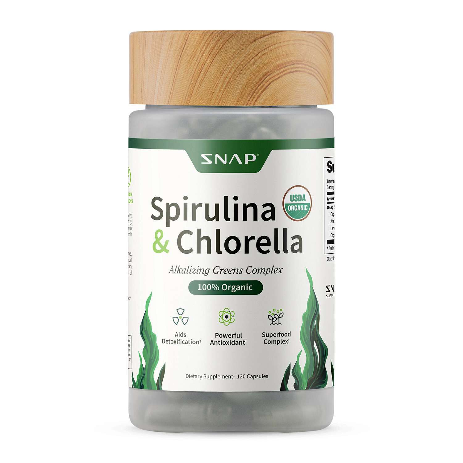 Organic Spirulina + Chlorella - 120 Capsules (30 Servings)  | GNC