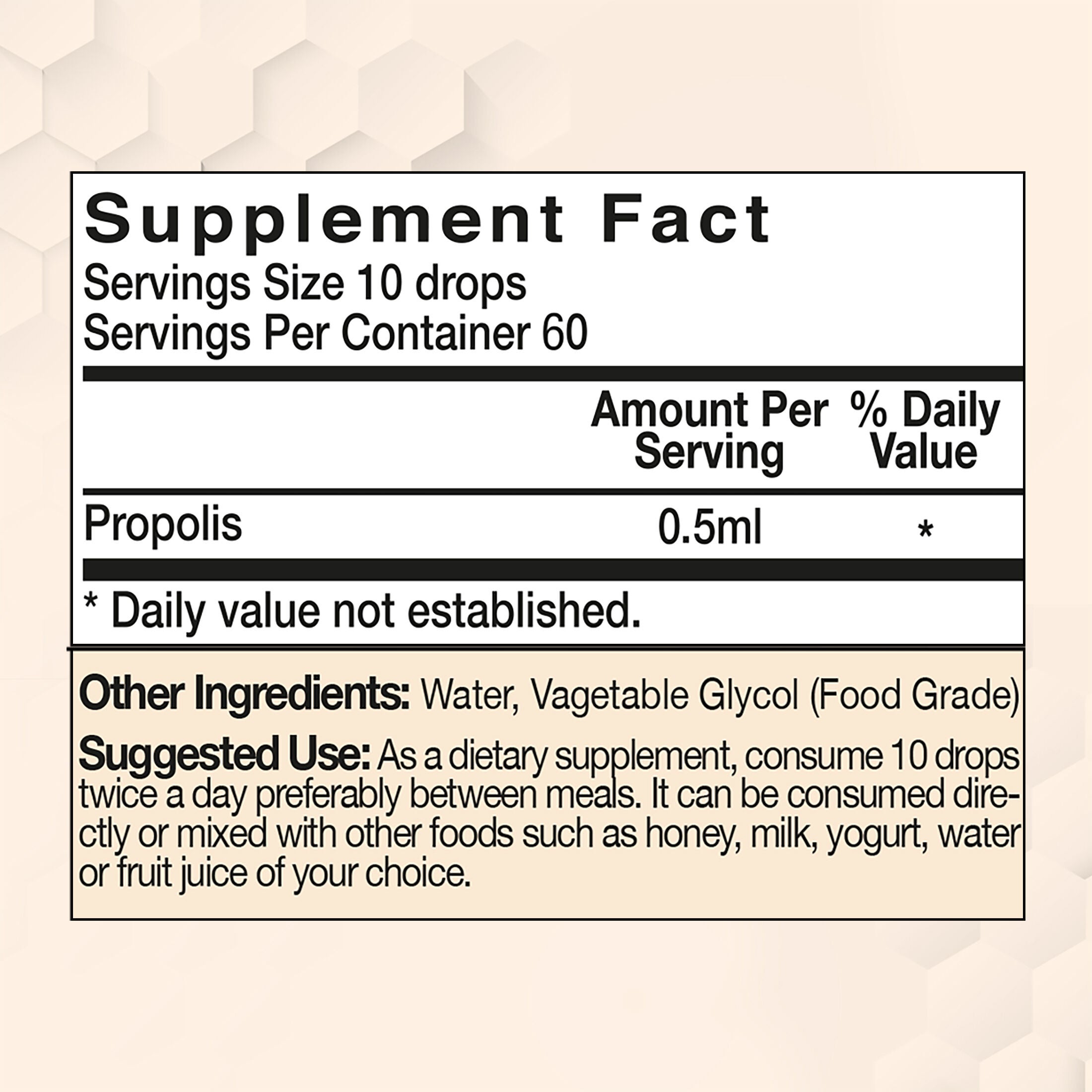 Propolis Water Soluble: 15% Pure Propolis Extract - 1 oz. (40 Servings)