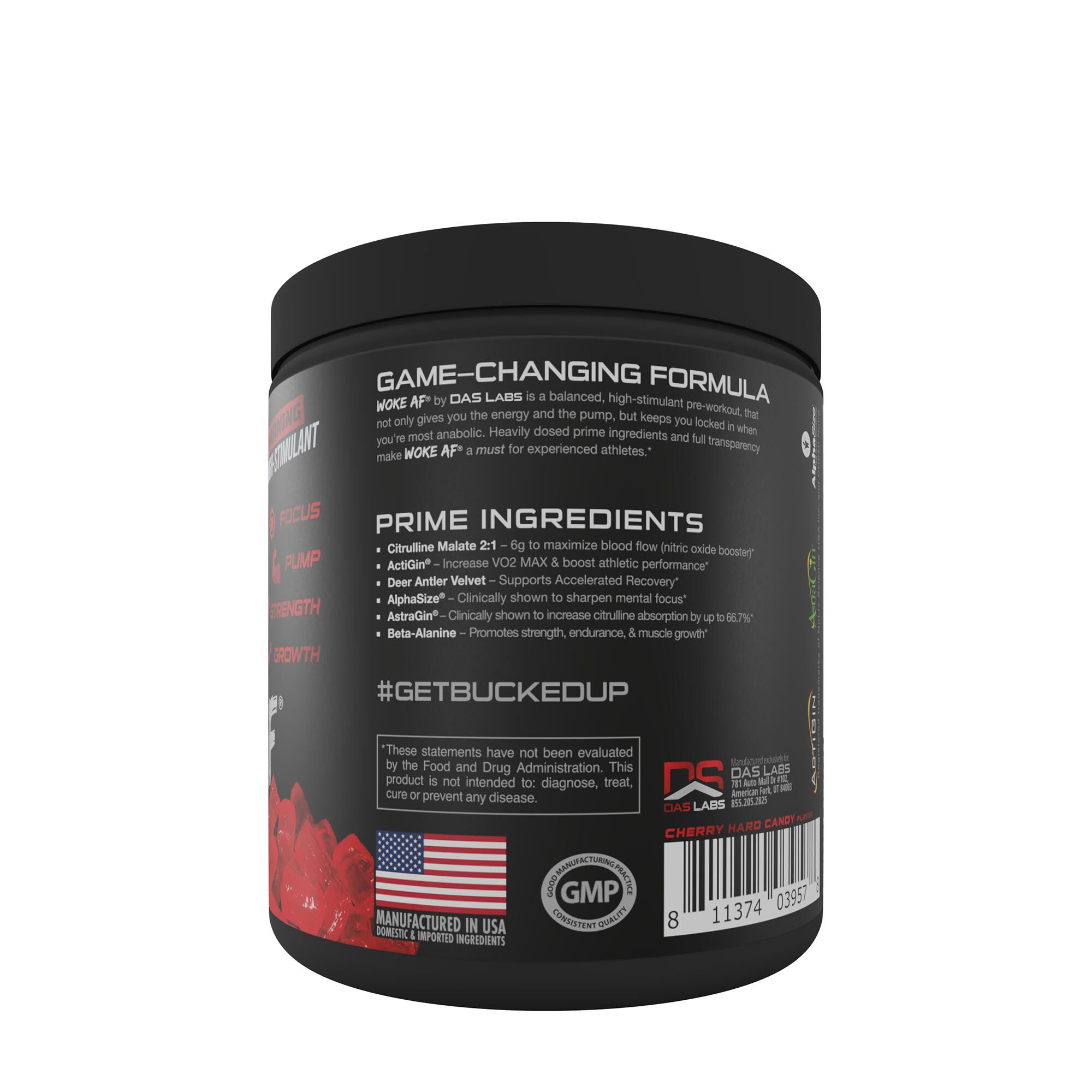 Bucked Up® Woke AF™ Nootropic Preworkout - Cherry Candy - 30