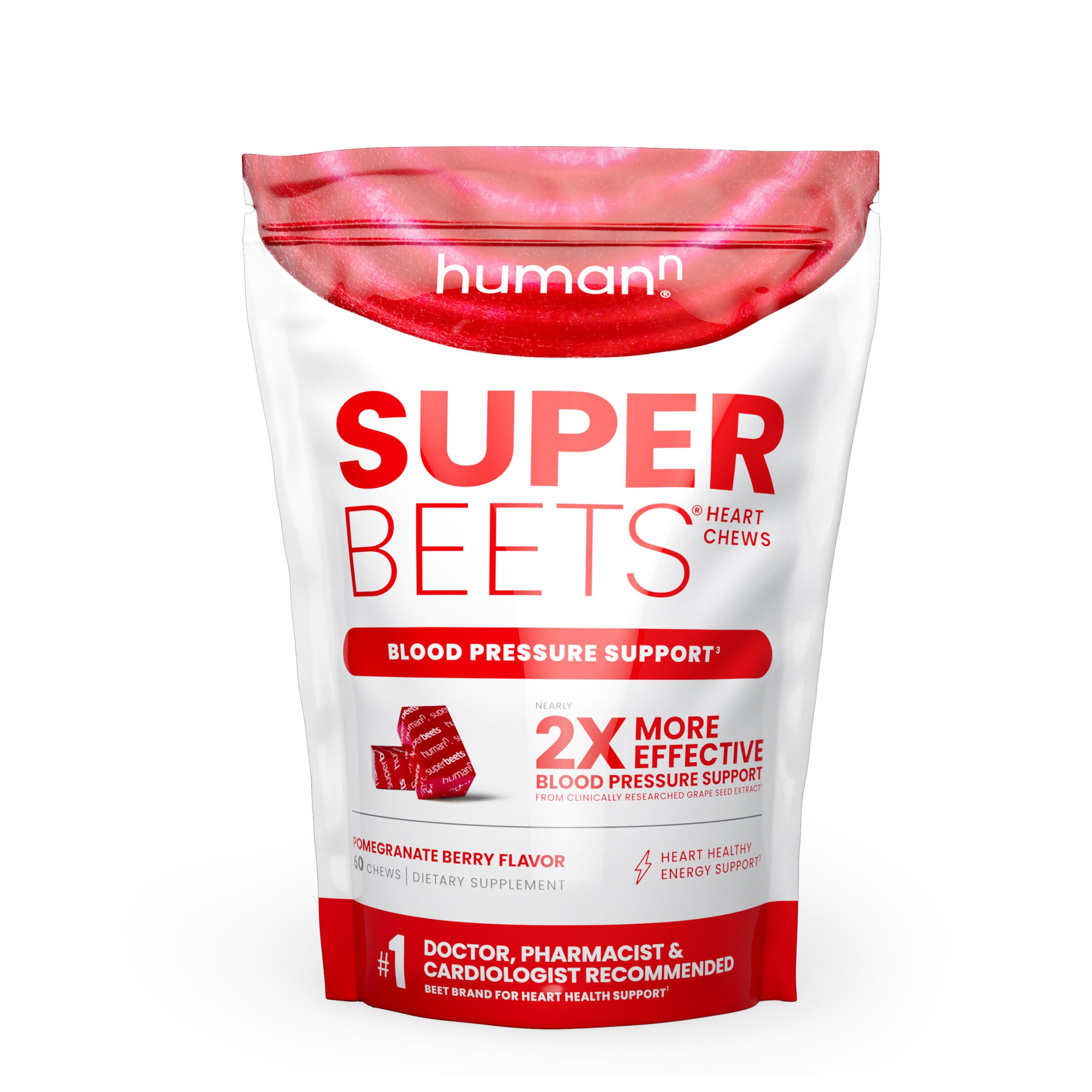 SuperBeets&reg; Heart Chews - Pomegranate Berry - 60 Chews &#40;30 Servings&#41;  | GNC