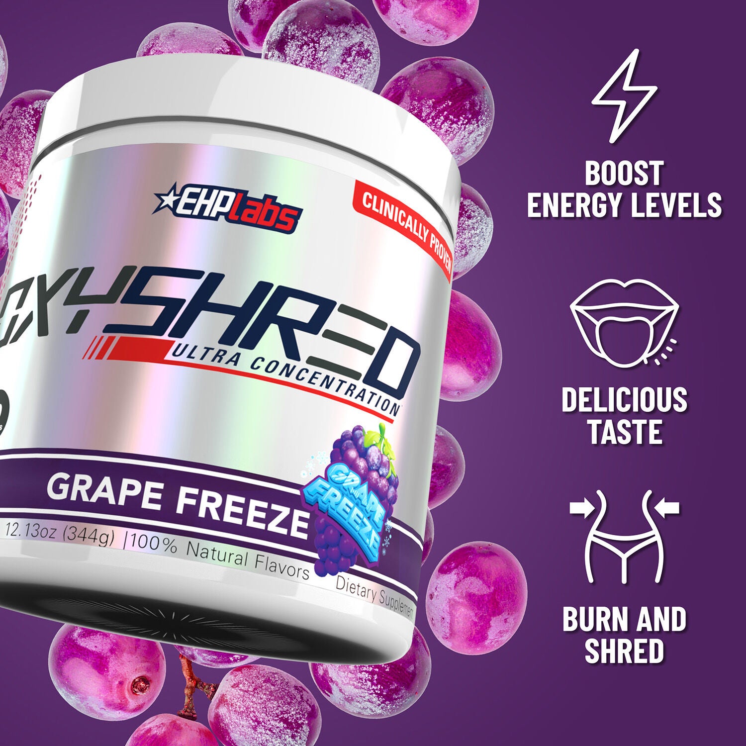 EHP Labs - OxyShred - Grape Freeze - 12.13 oz. (60 Servings) | GNC