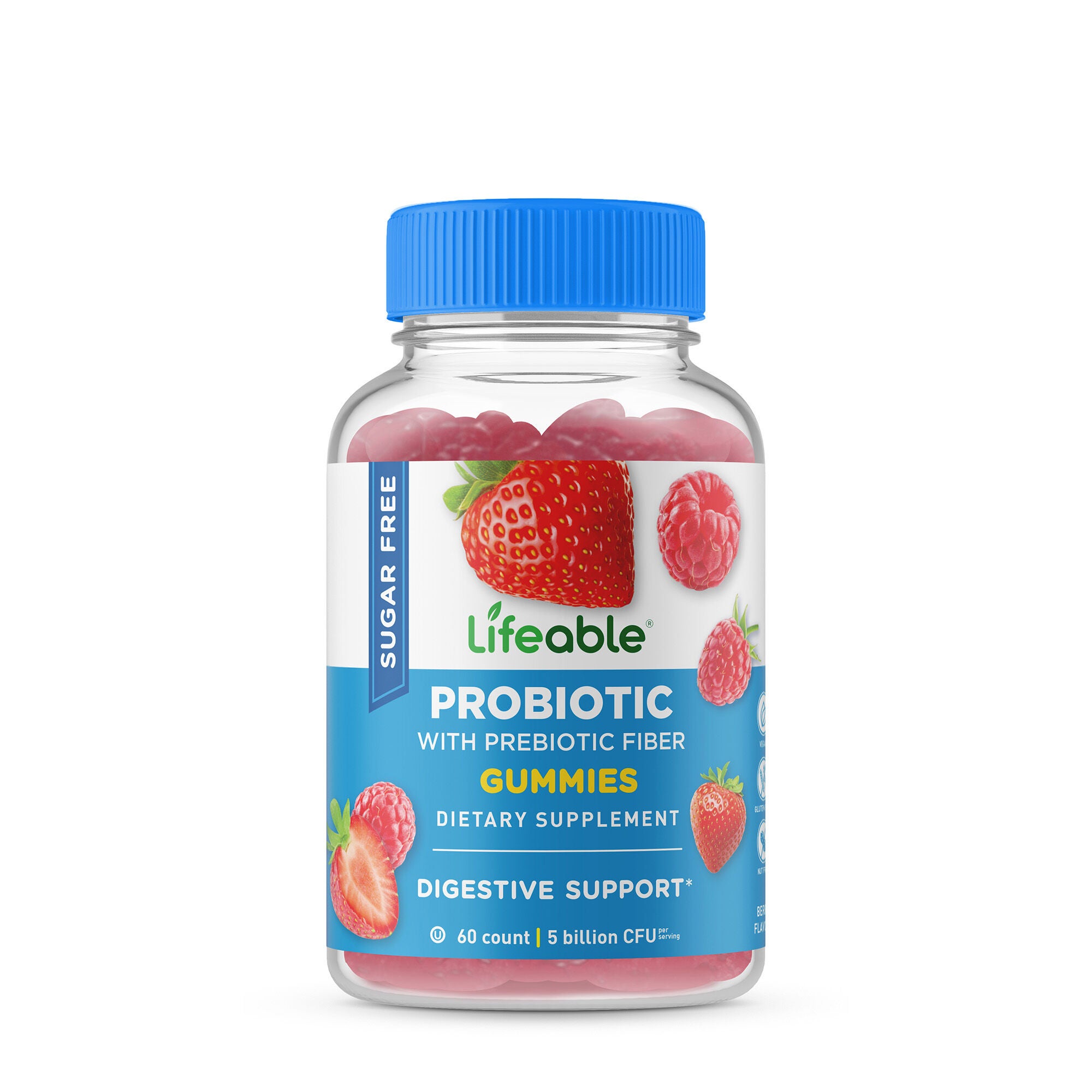 Sugar Free Probiotic and Fiber - 60 Gummies (30 Servings)  | GNC
