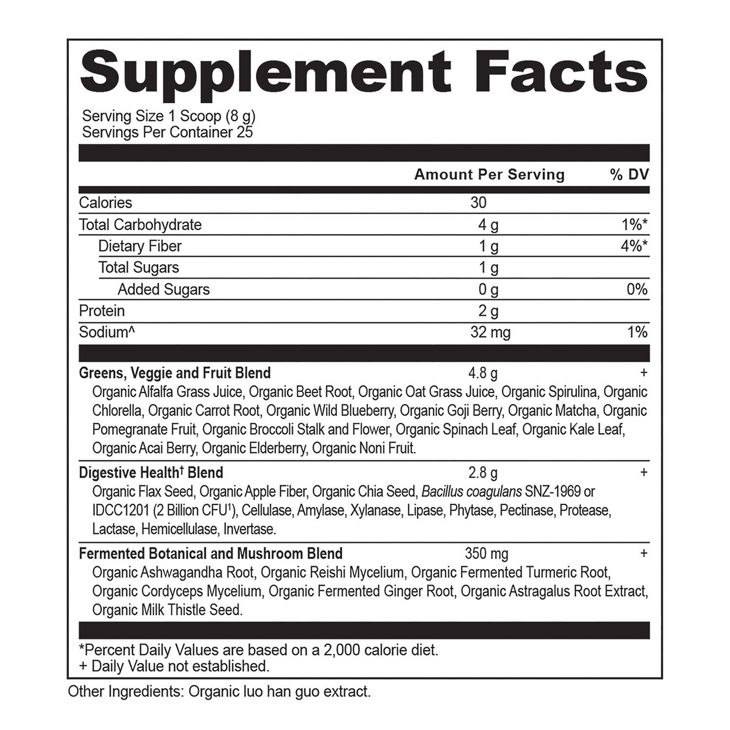 Ancient Nutrition Super Greens Label