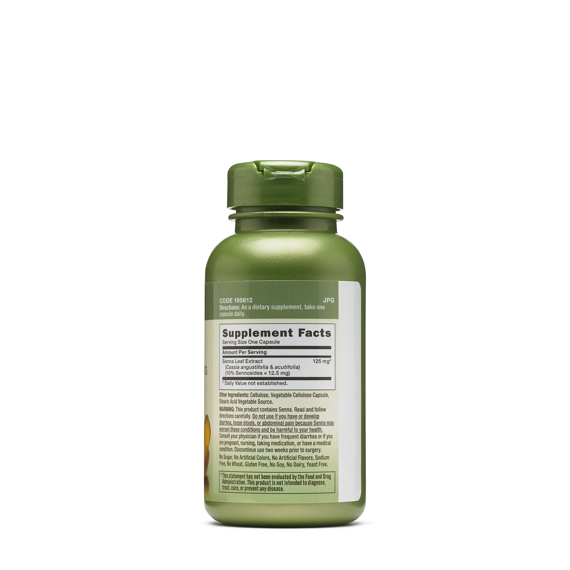 Senna Leaf Extract 125MG - 100 Capsules (100 Servings)