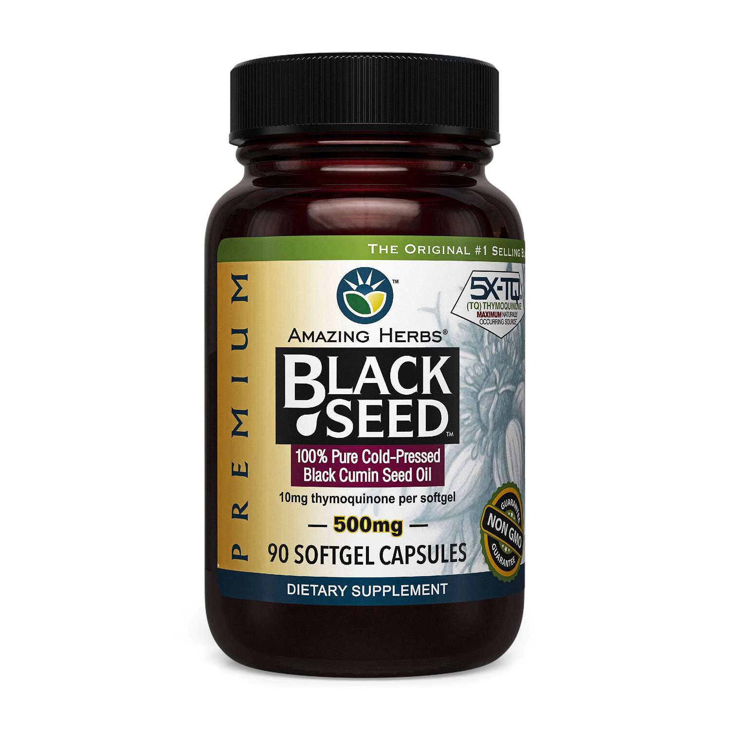 Black Seed&trade; 100% Pure Cold-Pressed Black Cumin Seed Oil - 90 Capsules (45 Servings)  | GNC