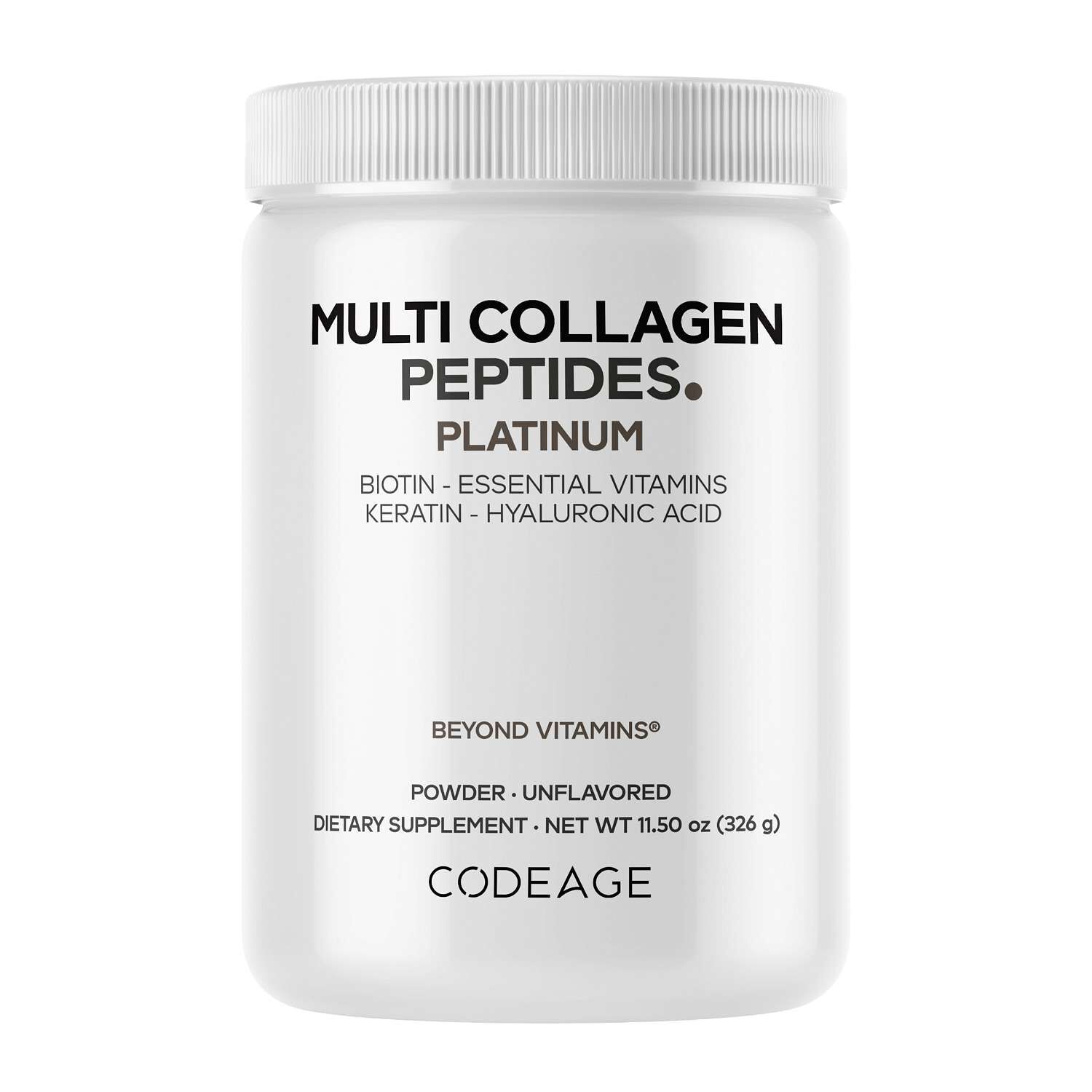 Multi Collagen Peptides Powder Hydrolyzed Collagen + Biotin & Keratin - 11.50 oz. (30 Servings) | GNC