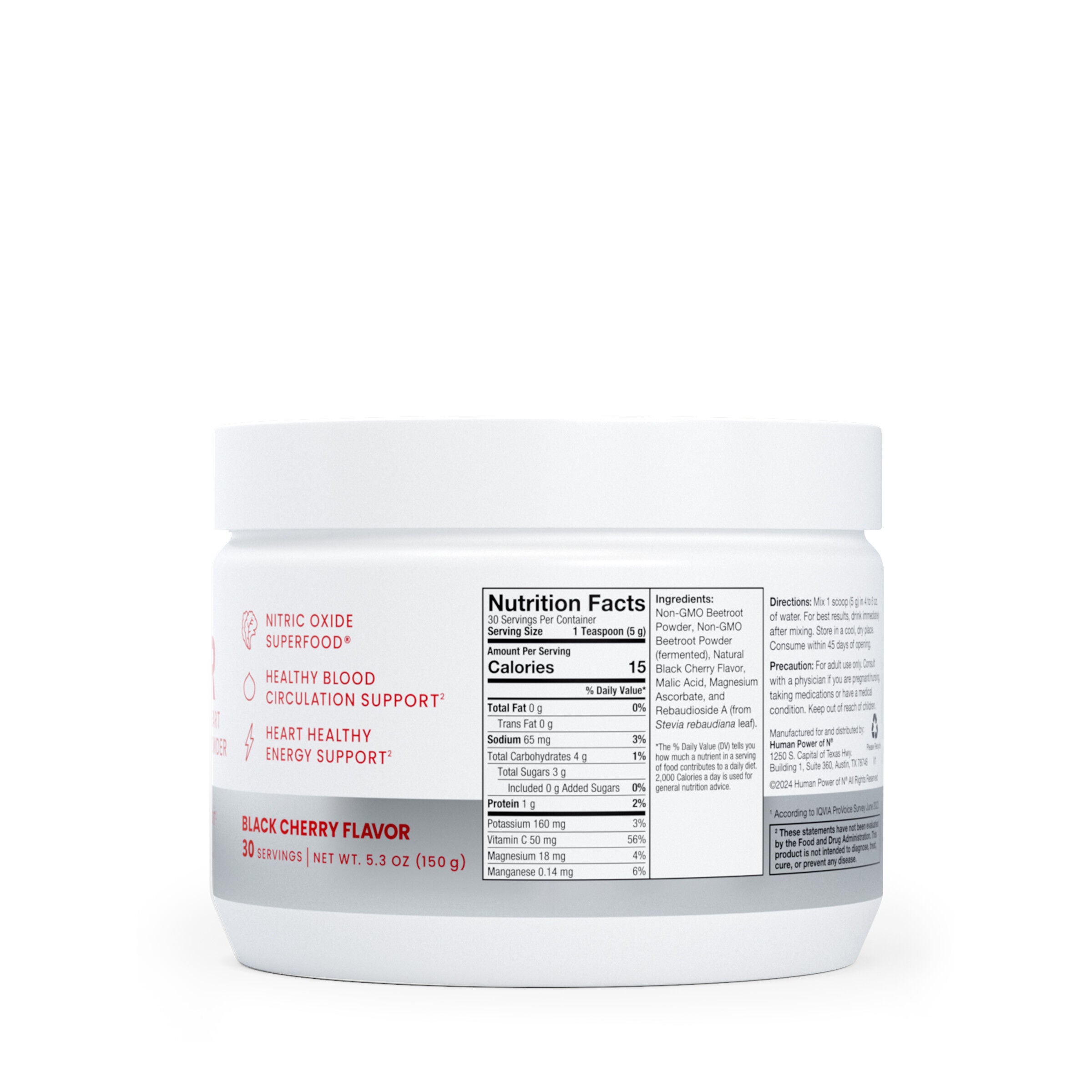 SuperBeets Heart Powder - Black Cherry - 5.3 oz (30 Servings)  | GNC