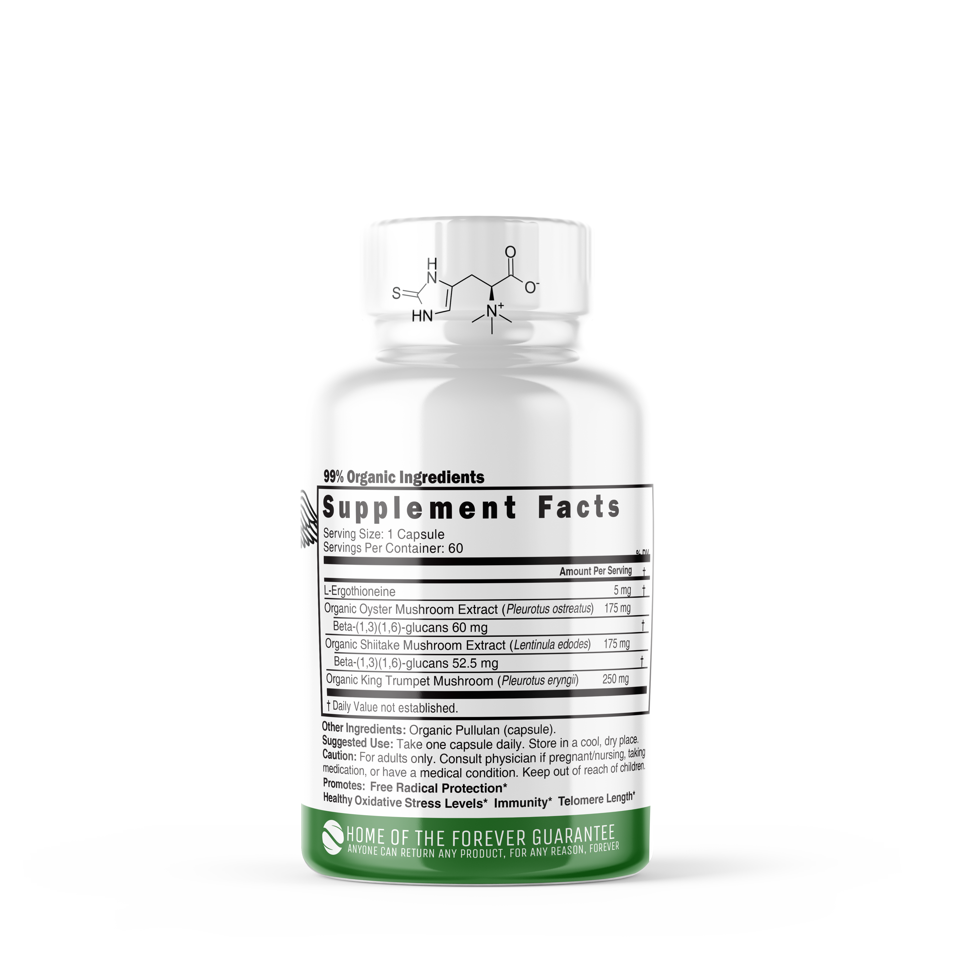 L-Ergothioneine Mushroom Complex - 60 Capsules (60 Servings)