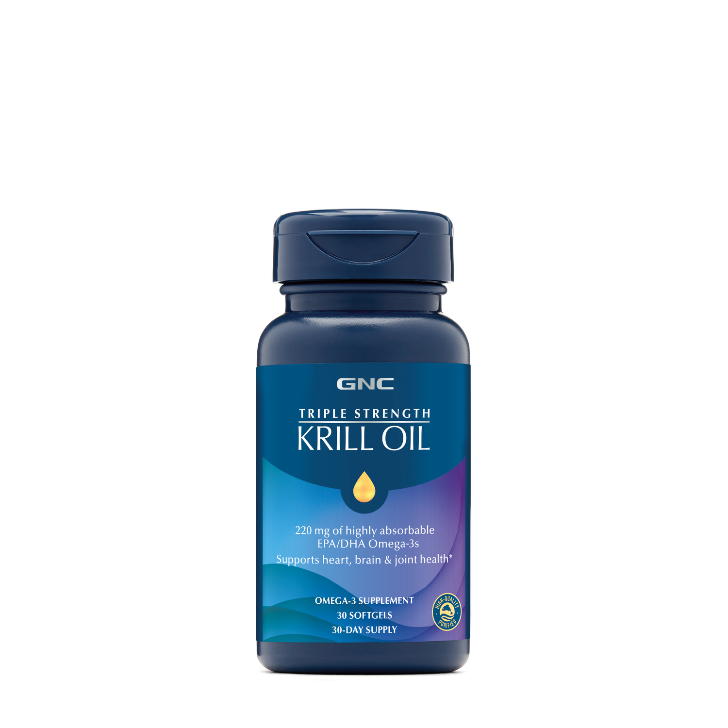 GNC Triple Strength Krill Oil - 30 Softgels (30 Servings)