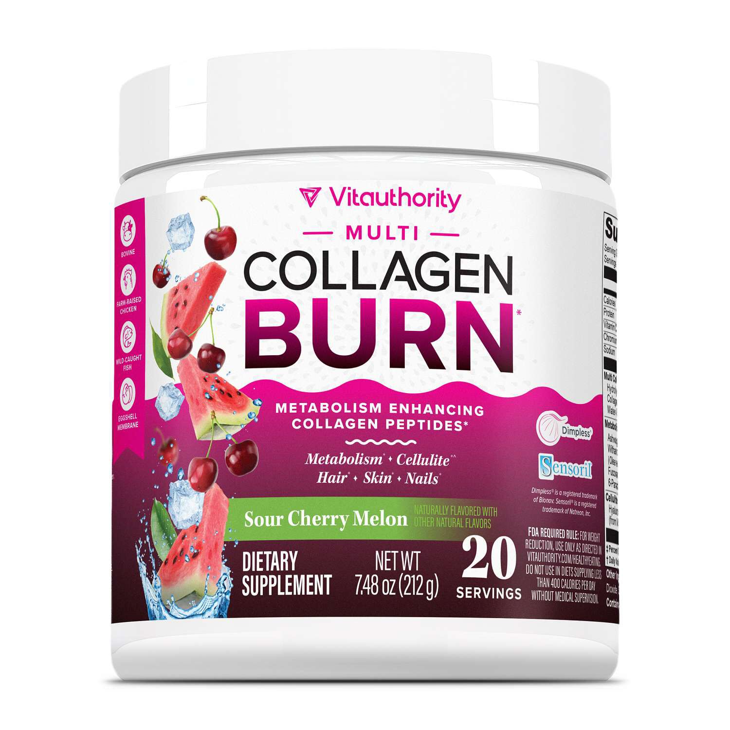 Multi-Collagen Burn - Sour Cherry Melon (20 Servings)