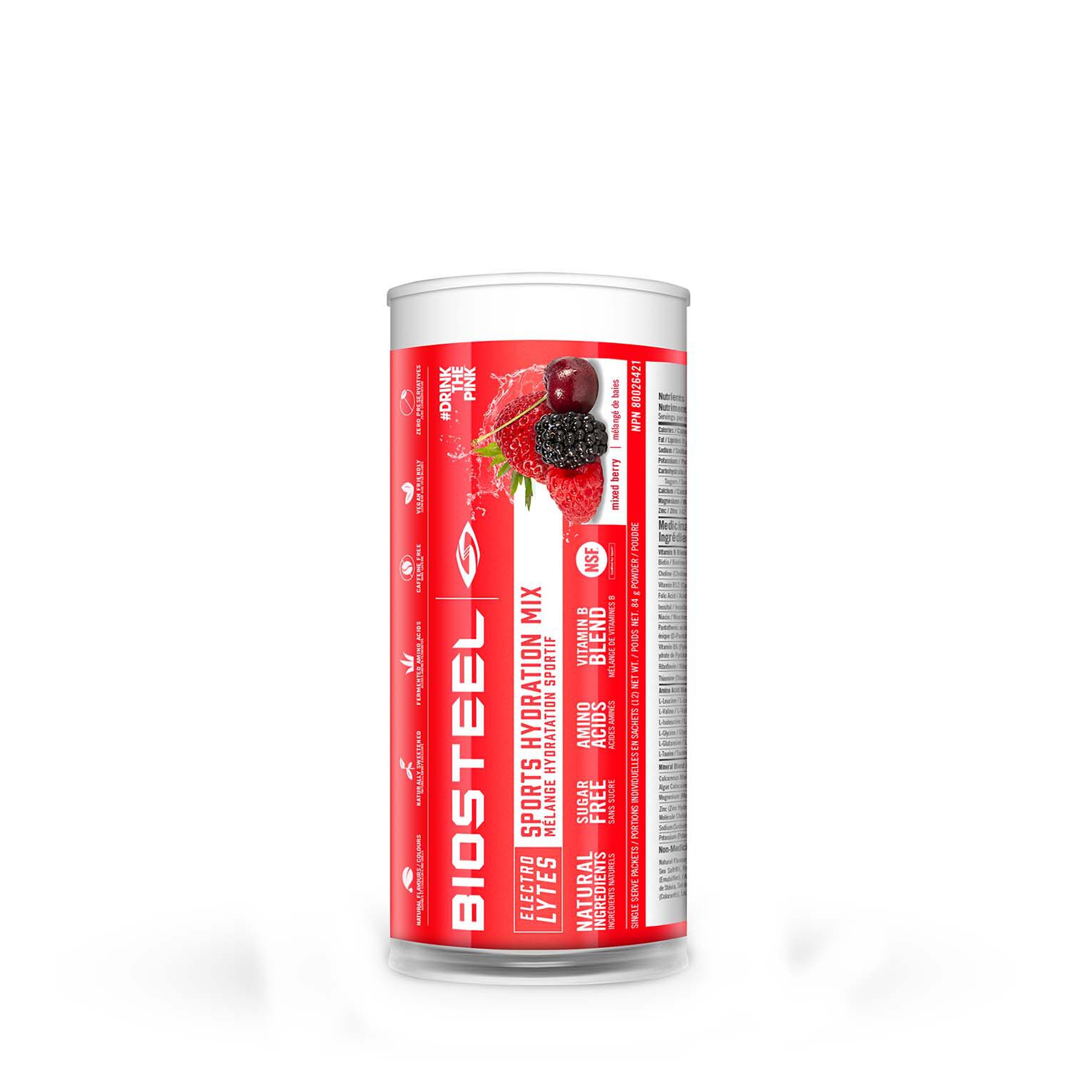 Biosteel Sports Hydration Mix Packets Mixed Berry Gnc