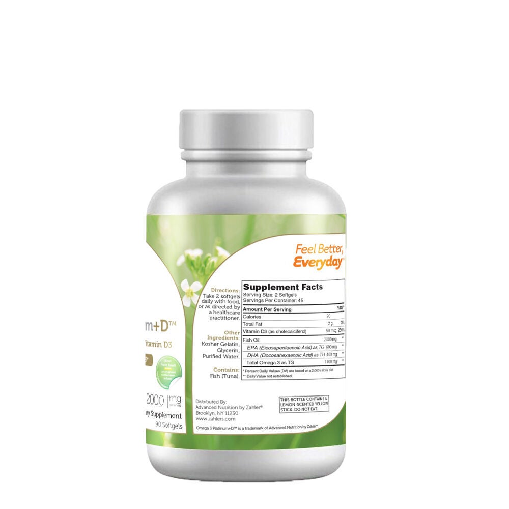 Omega 3 Platinum+D&trade; - 90 Softgels (45 Servings)  | GNC