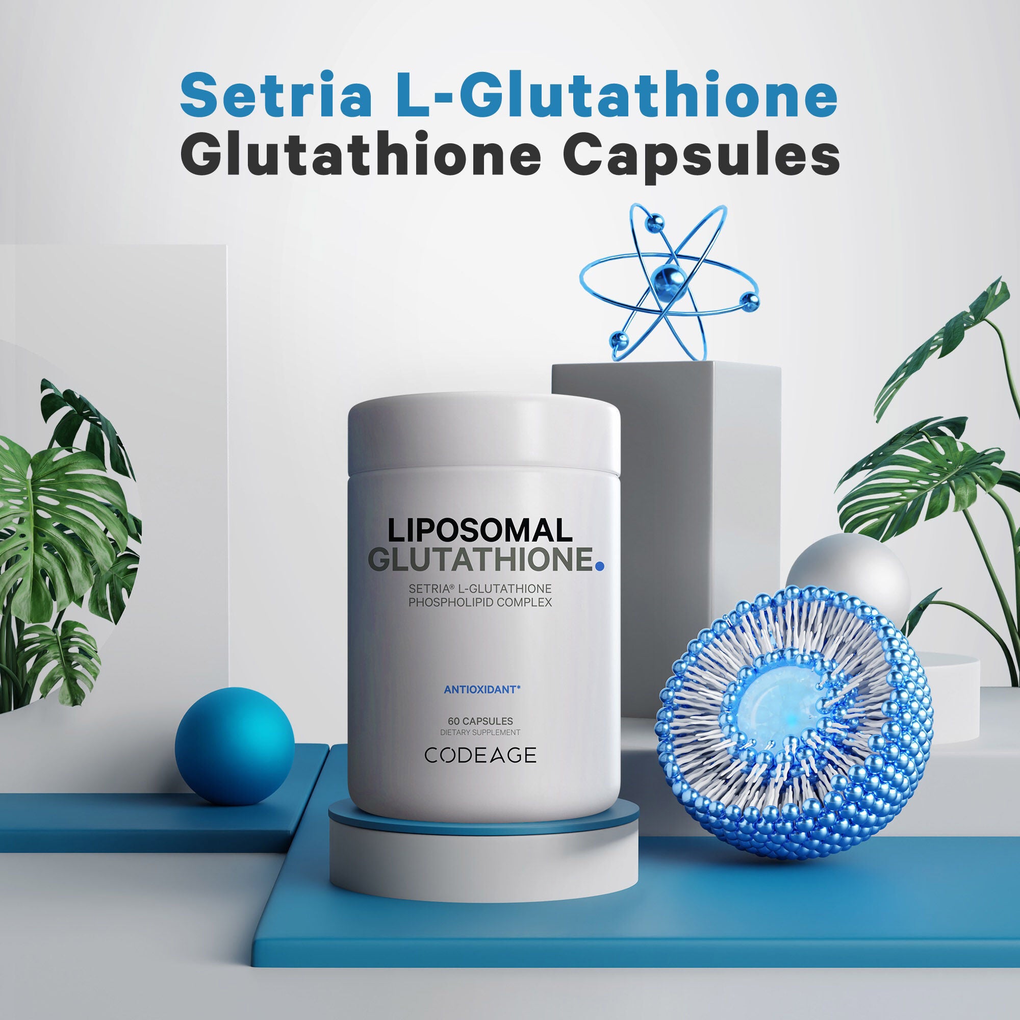 Liposomal Glutathione Setria&reg; Antioxidant  - 60 Capsules (30 Servings)  | GNC