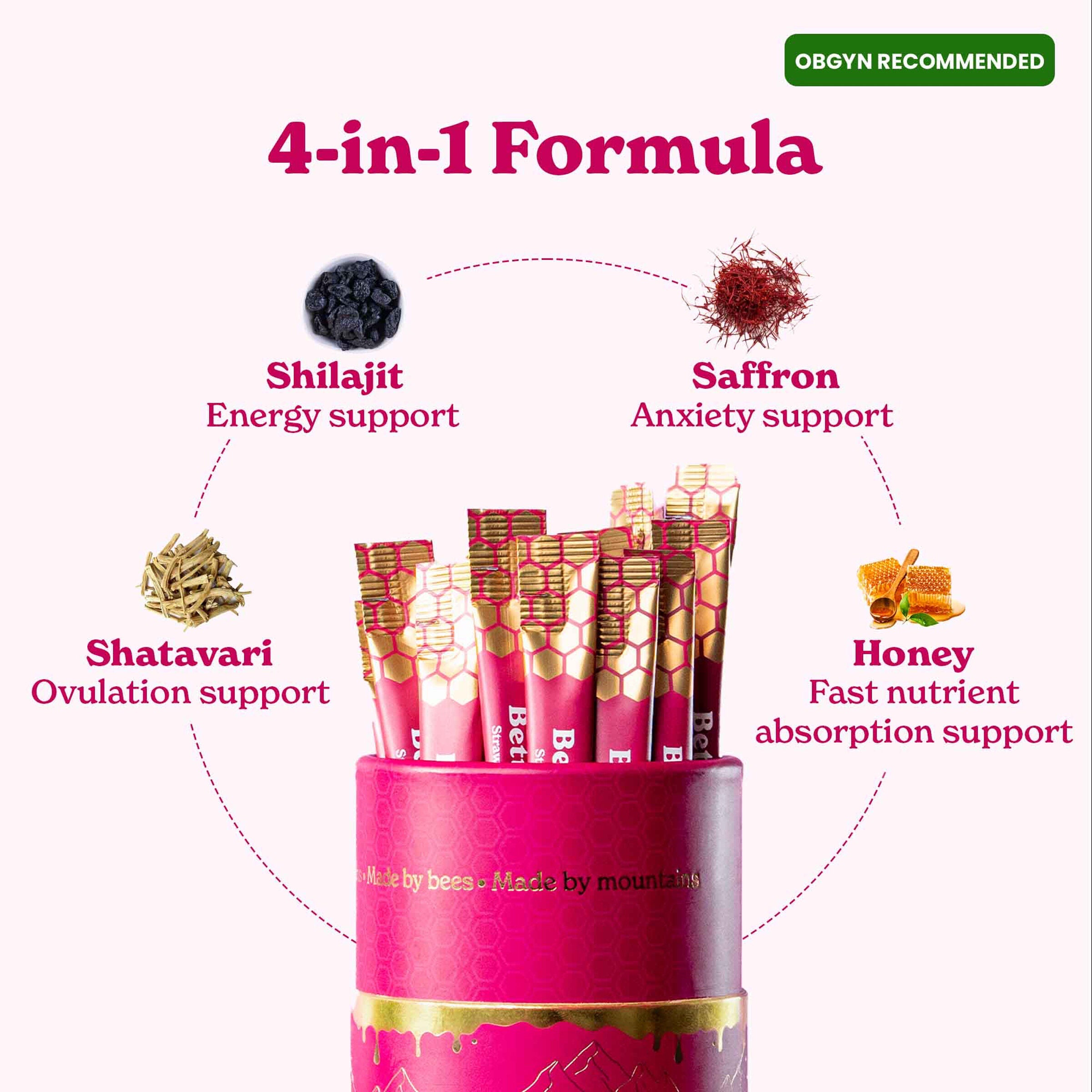 She-lajit Honey Sticks - Strawberry (30 Sticks)  | GNC